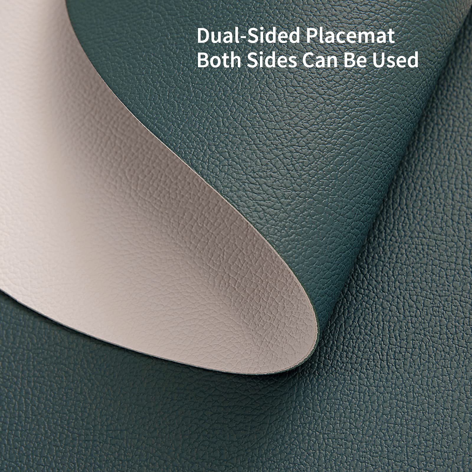 Myir Jun Placemats, Dual-Sided Placemats Waterproof Faux Leather Placemats Set Of 6 Place Mats And Coasters Non-Slip Washable Ta