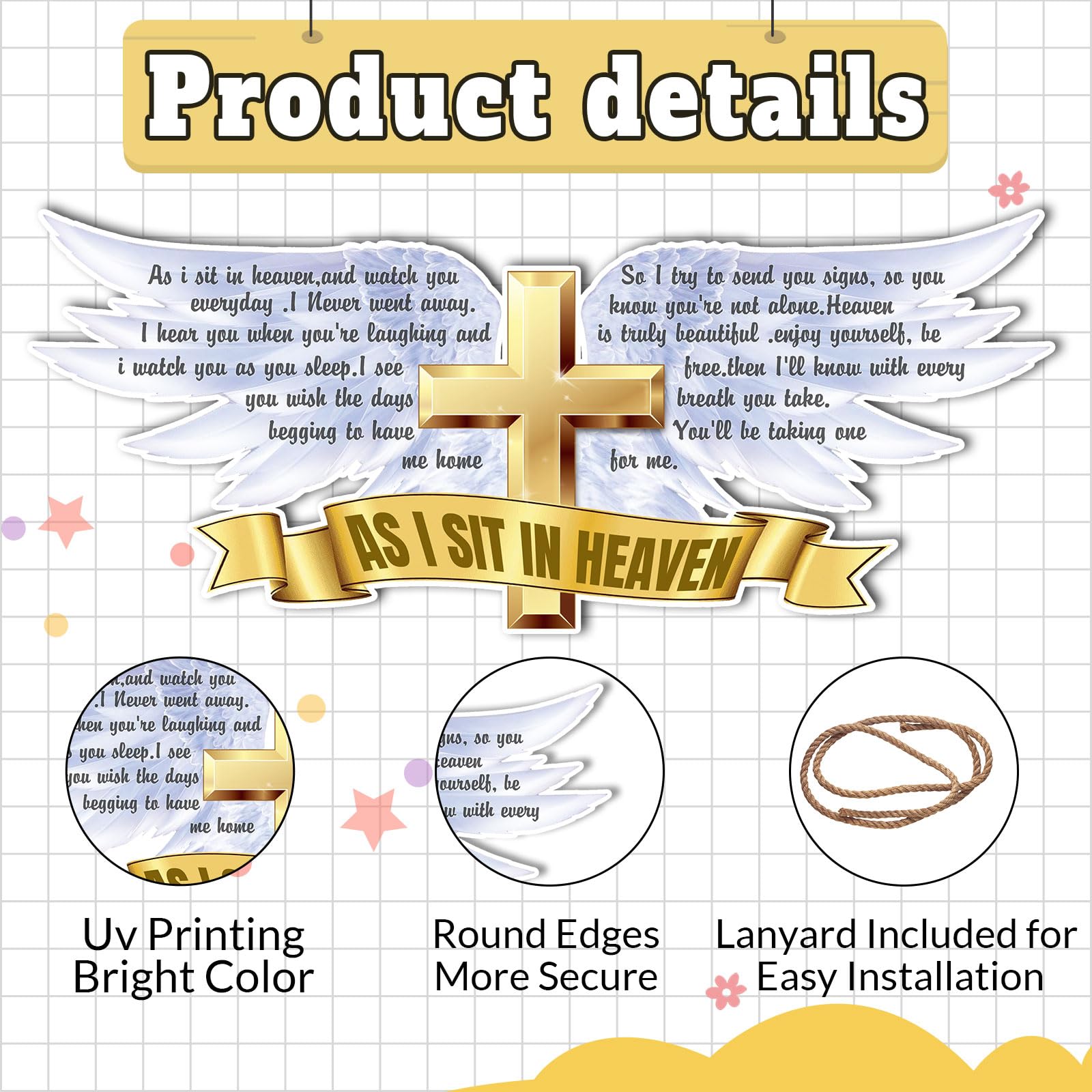 Goodbye Not Forever Hanging Wooden Sign Sympathy Memorial Wood Hanging Sign for Loss of Loved One, Loss of Father Mother Sympath