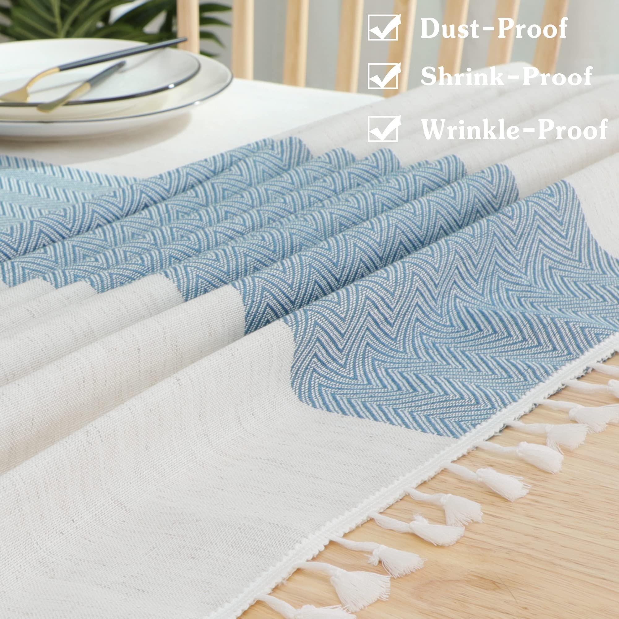 Jiale Tablecloths For Rectangle Tables,Cotton Linen Table Cloth Waterproof Tablecloth Wrinkle Free Farmhouse Dining Table Cover,