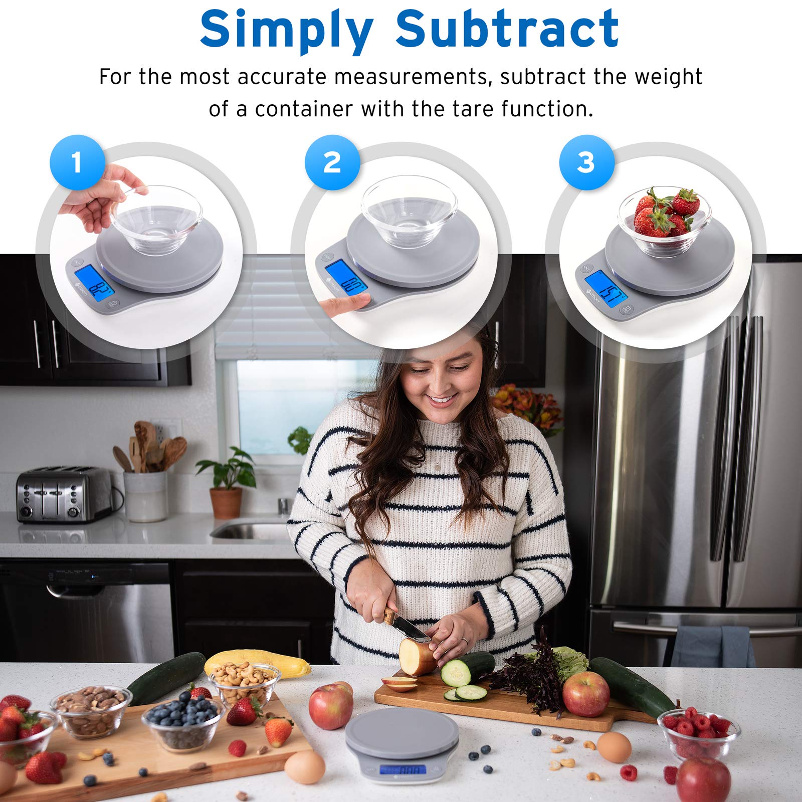 Etekcity 0.1G Food Kitchen Scale, Digital Ounces And Grams For Cooking, Baking, Meal Prep, Dieting, And Weight Loss, 11Lb/5Kg, G