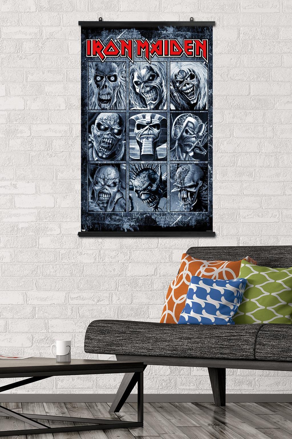 Trends International Iron Maiden - Grid Wall Poster, 22.375'' X 34'', Poster & Clip Bundle
