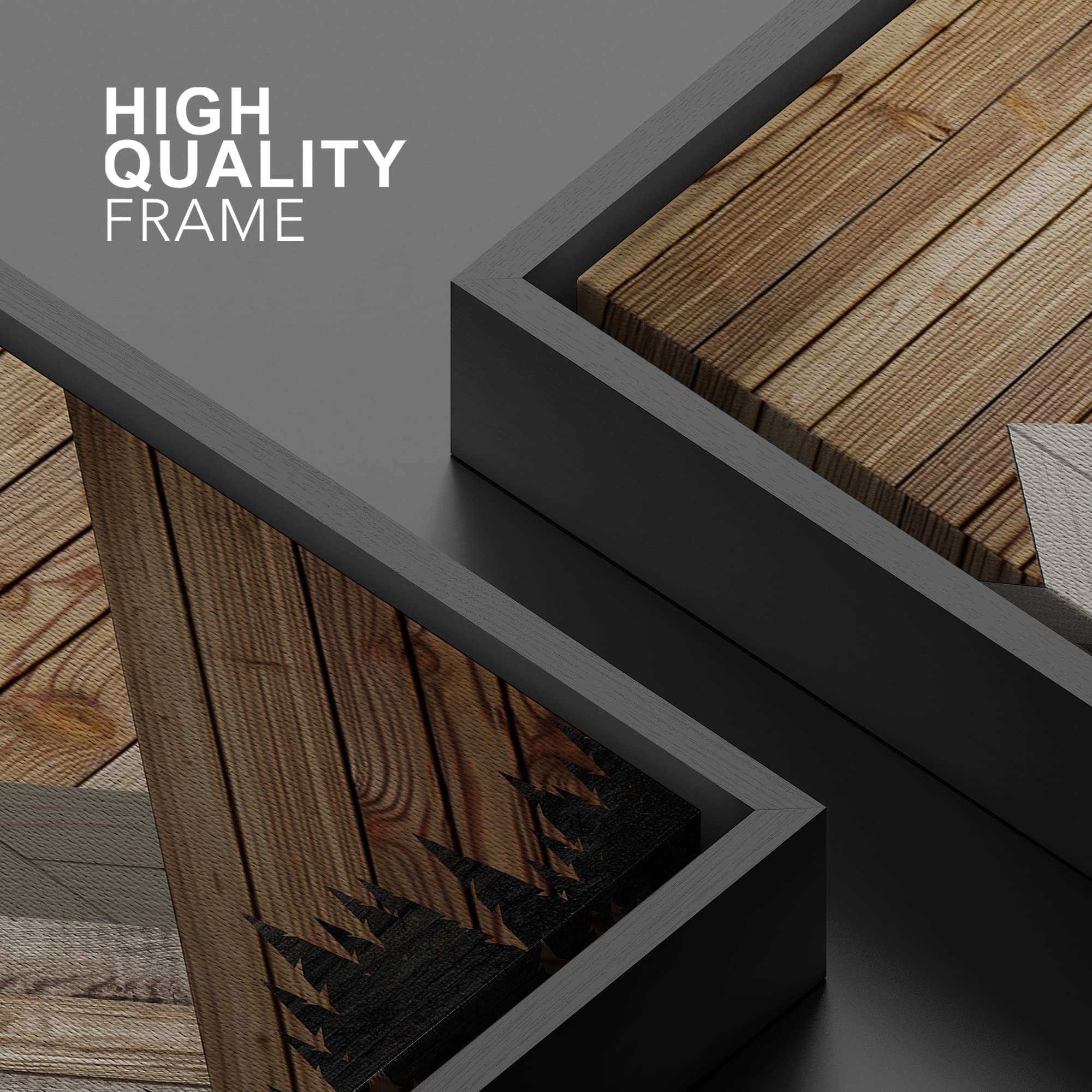 Signwin Framed Canvas Print Wall Art Western Decor Sun Shines Over Snowy Mountain Forest Nature Wilderness Wood Panels Modern Ar