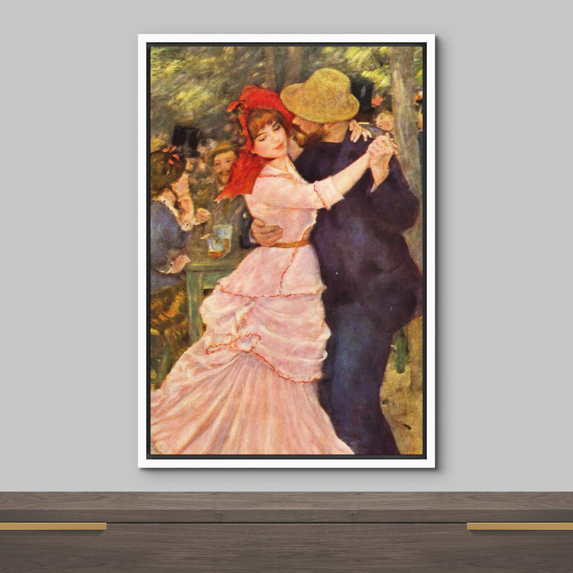 Wall26 Framed Canvas Print Wall Art Dance At Bougival By Pierre Renoir People Historic Illustrations Fine Art Traditional Scenic
