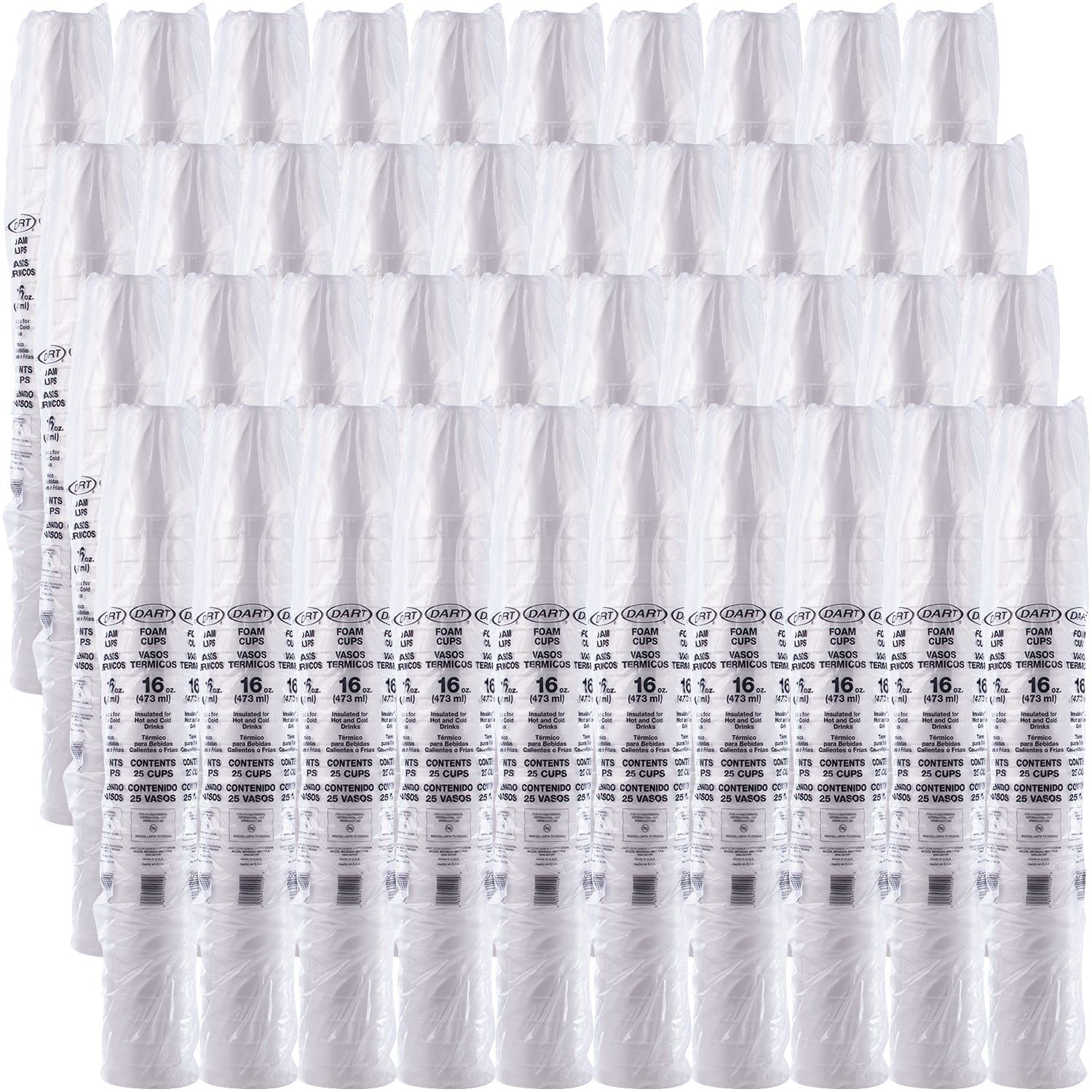 Dart 16Oz Foam Cups, Case Of 1000Ct, 16J16