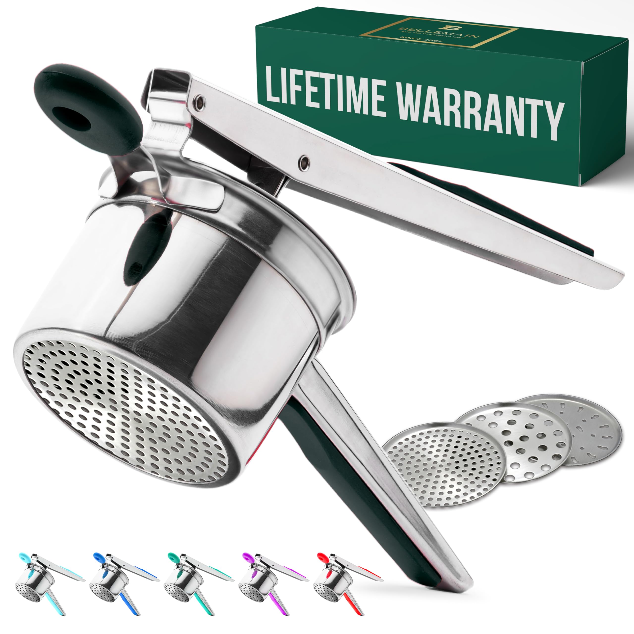 Bellemain 15 oz Large Potato Ricer | Heavy-Duty Stainless Steel Potato Ricer & Masher | Perfect for Mashed Potatoes | Kitchen To