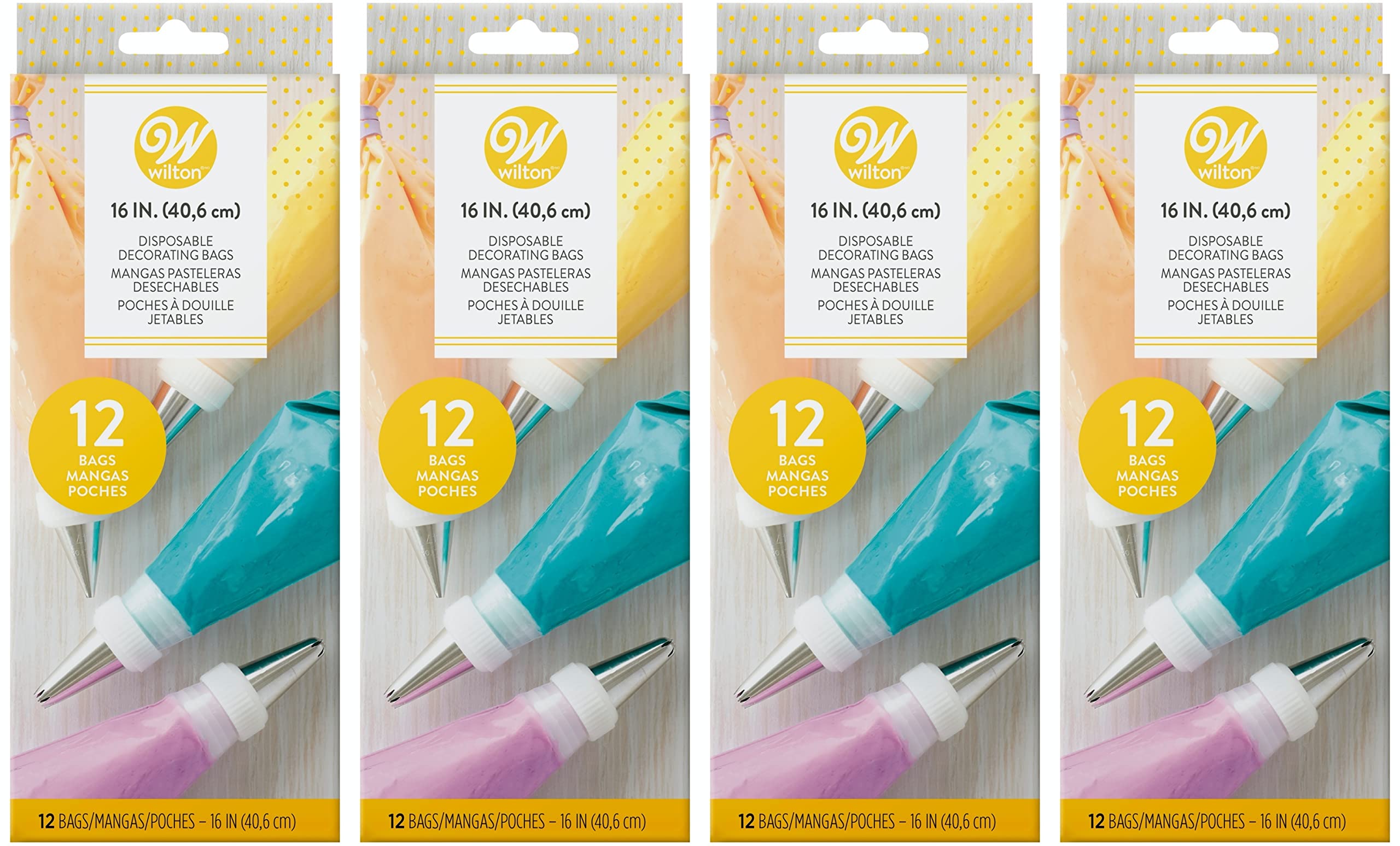 Wilton Disposable Decorating Bags Bundle - Perfect Piping Bags For Cake Decorating, Icing Cookies, Candy Making And Filling, 16-