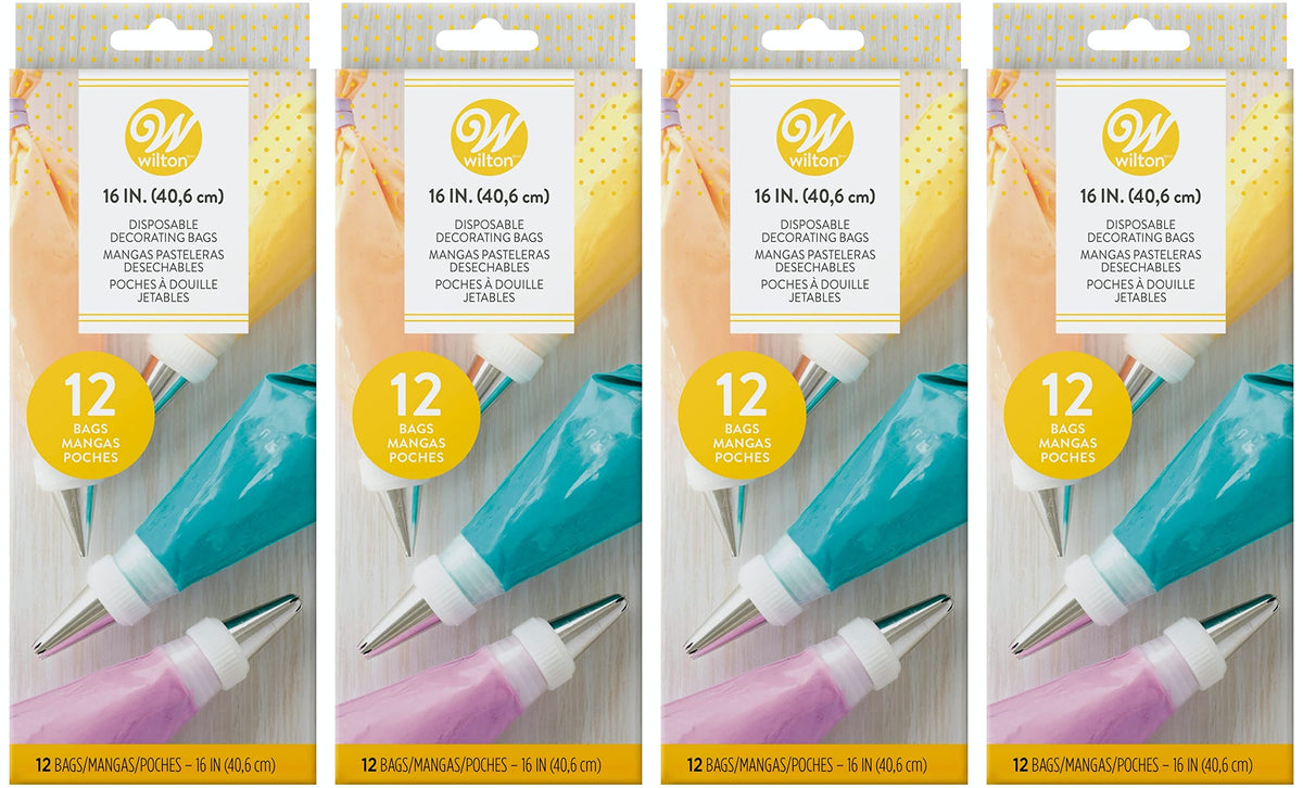 Wilton Disposable Decorating Bags Bundle - Perfect Piping Bags For Cake Decorating, Icing Cookies, Candy Making And Filling, 16-