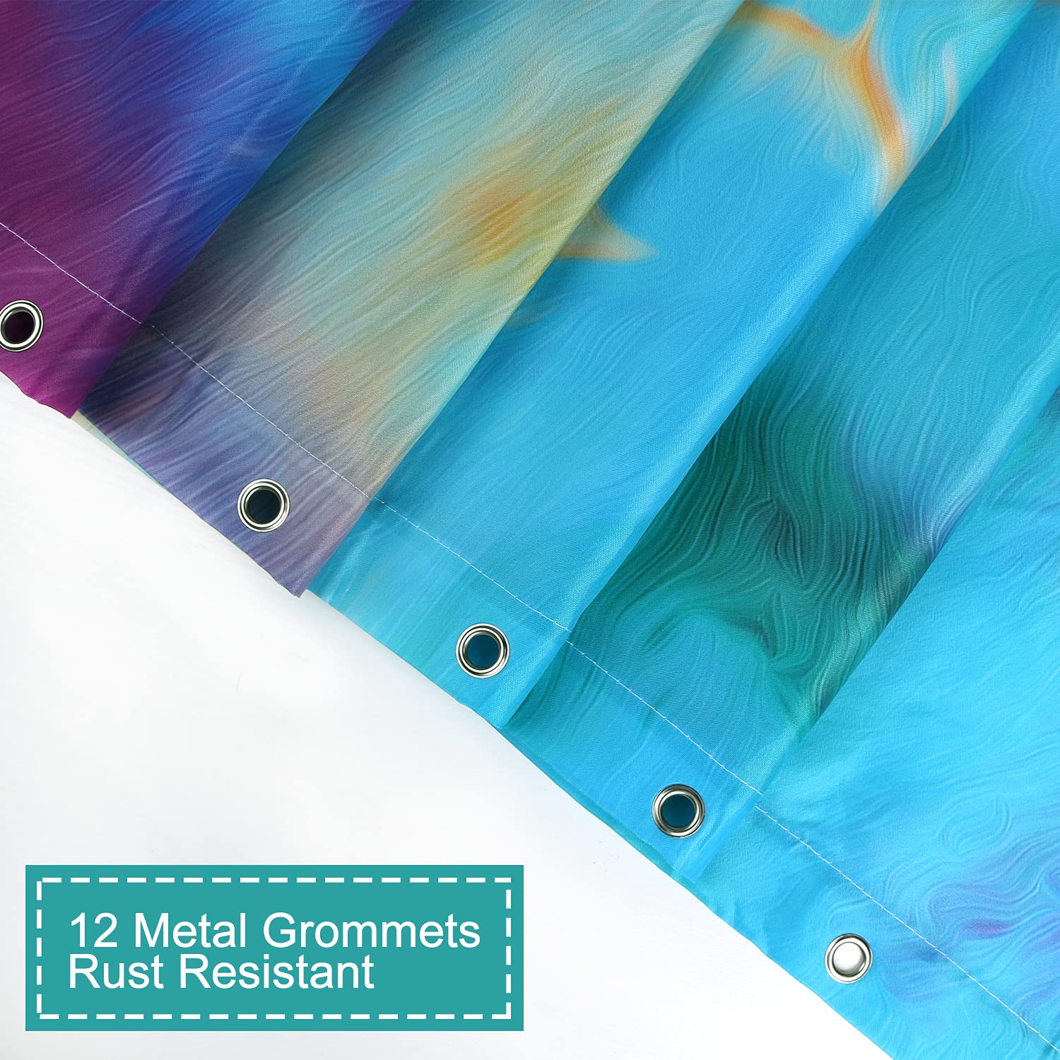 RosieLily Abstract Shower Curtain  Orange Shower Curtain  Colorful Shower Curtain  Teal Shower Curtain  Purple Shower Curtain Sets with 12 Hooks  72Wx72H