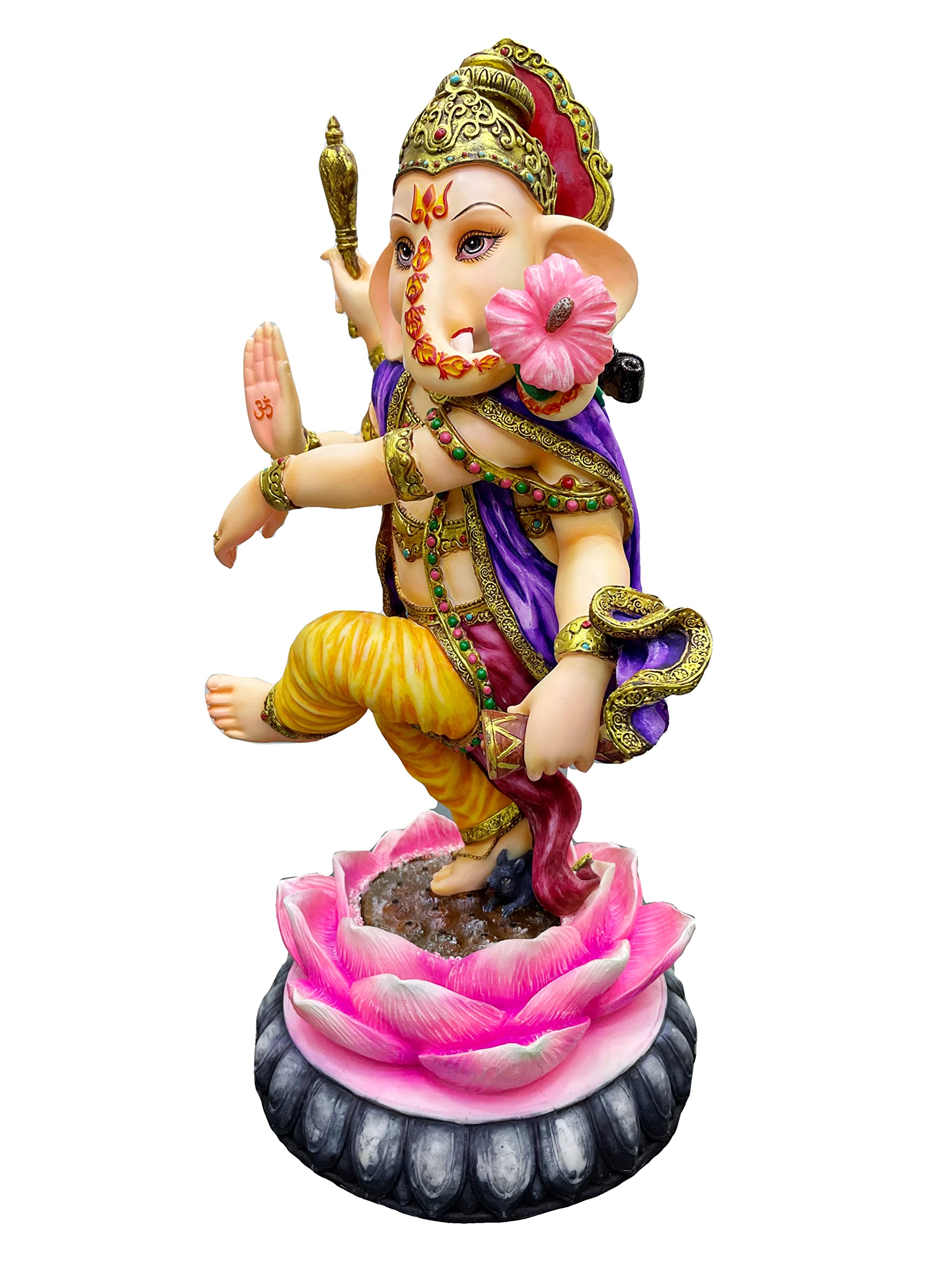Sri Krishna Culture-New Very Large Beautiful Dancing Ganesh For Home Decoration-Height-20 Inches-Multicoloured-Resin