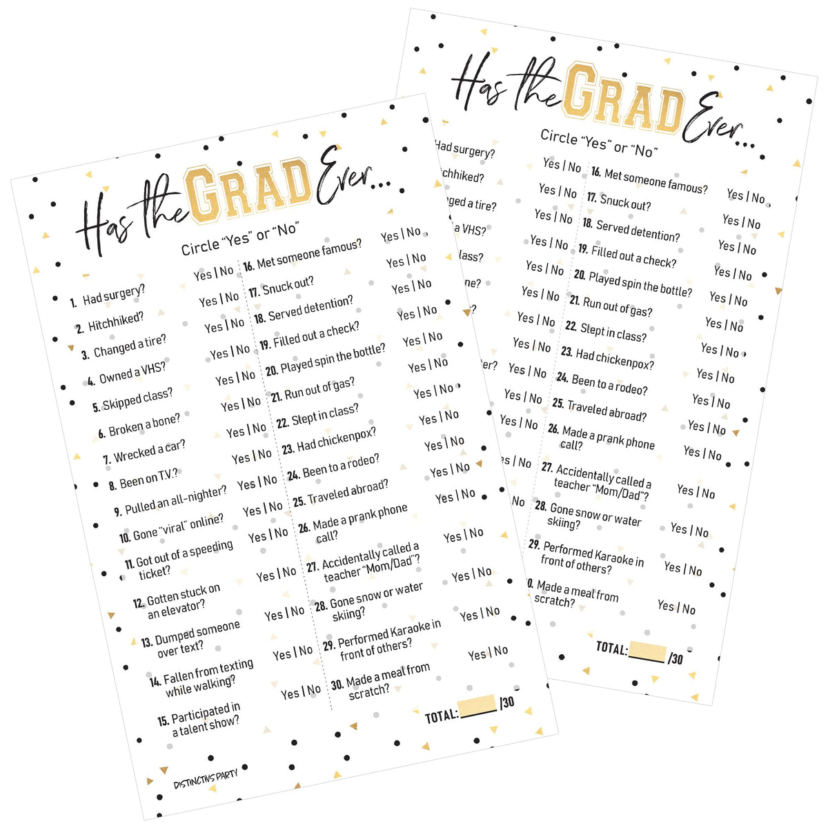Distinctivs Has The Grad Ever Graduation Party Game - 25 Cards