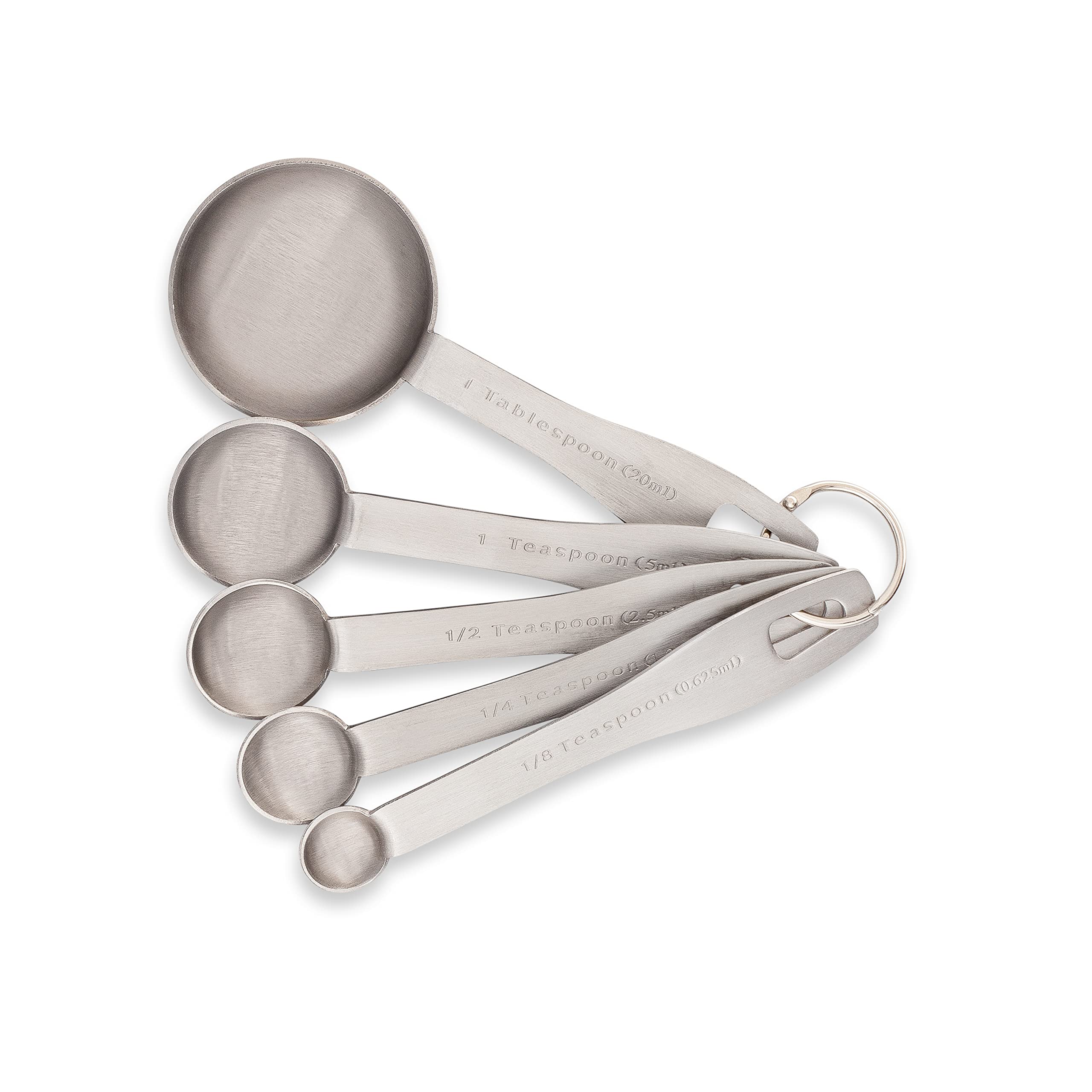 Husmait Stainless Steel Measuring Spoons - 5 Piece Heavy Duty Measuring Spoon Set For Dry Food, Spices Or Liquids
