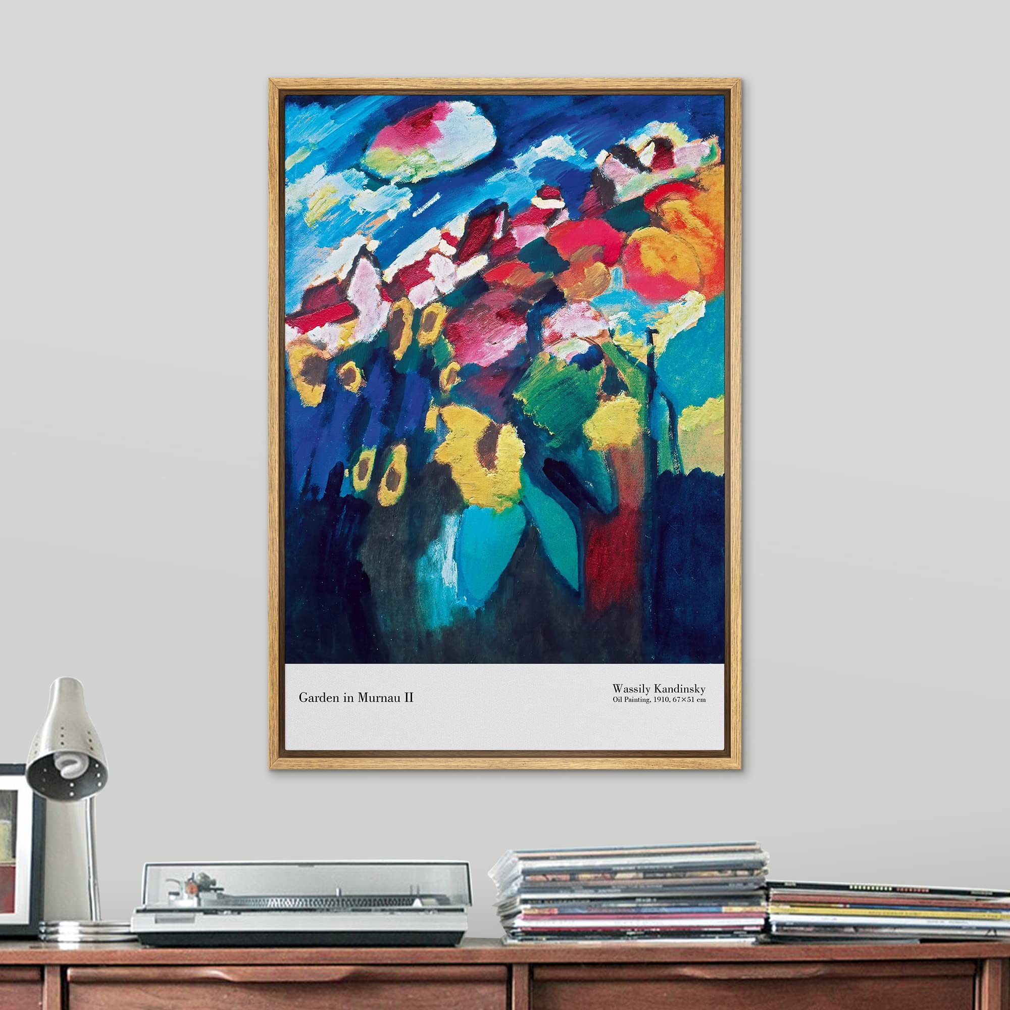 Signleader Framed Canvas Print Wall Art Garden In Murnau By Wassily Kandinsky Classic Vintage Illustrations Fine Art Decorative