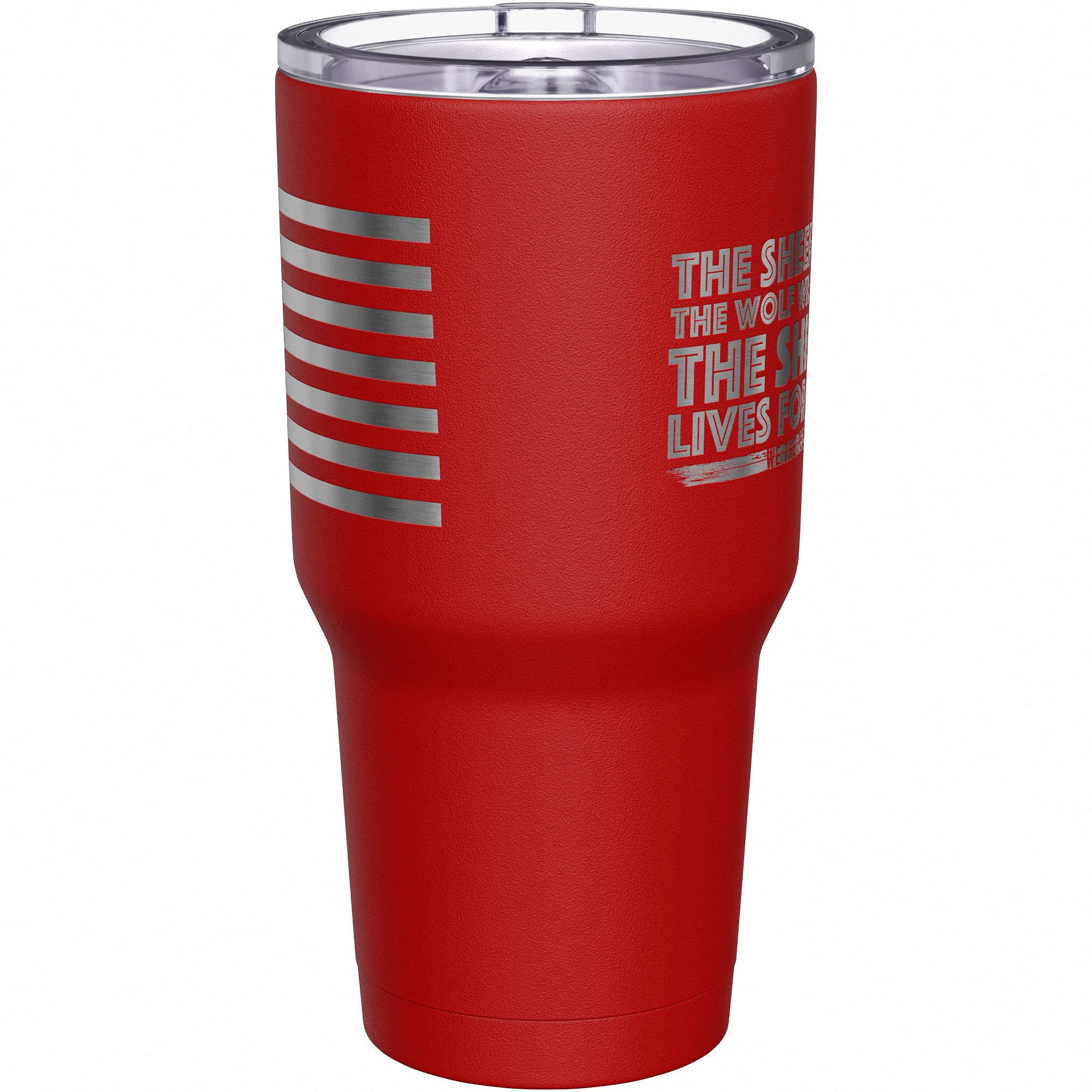 We The People Holsters - The Sheepdog Lives For That Day - Police Travel Coffee Mug - American Flag Coffee Travel Mug - Law Enforcement Tumbler - Double Insulated Tumbler - 30 oz