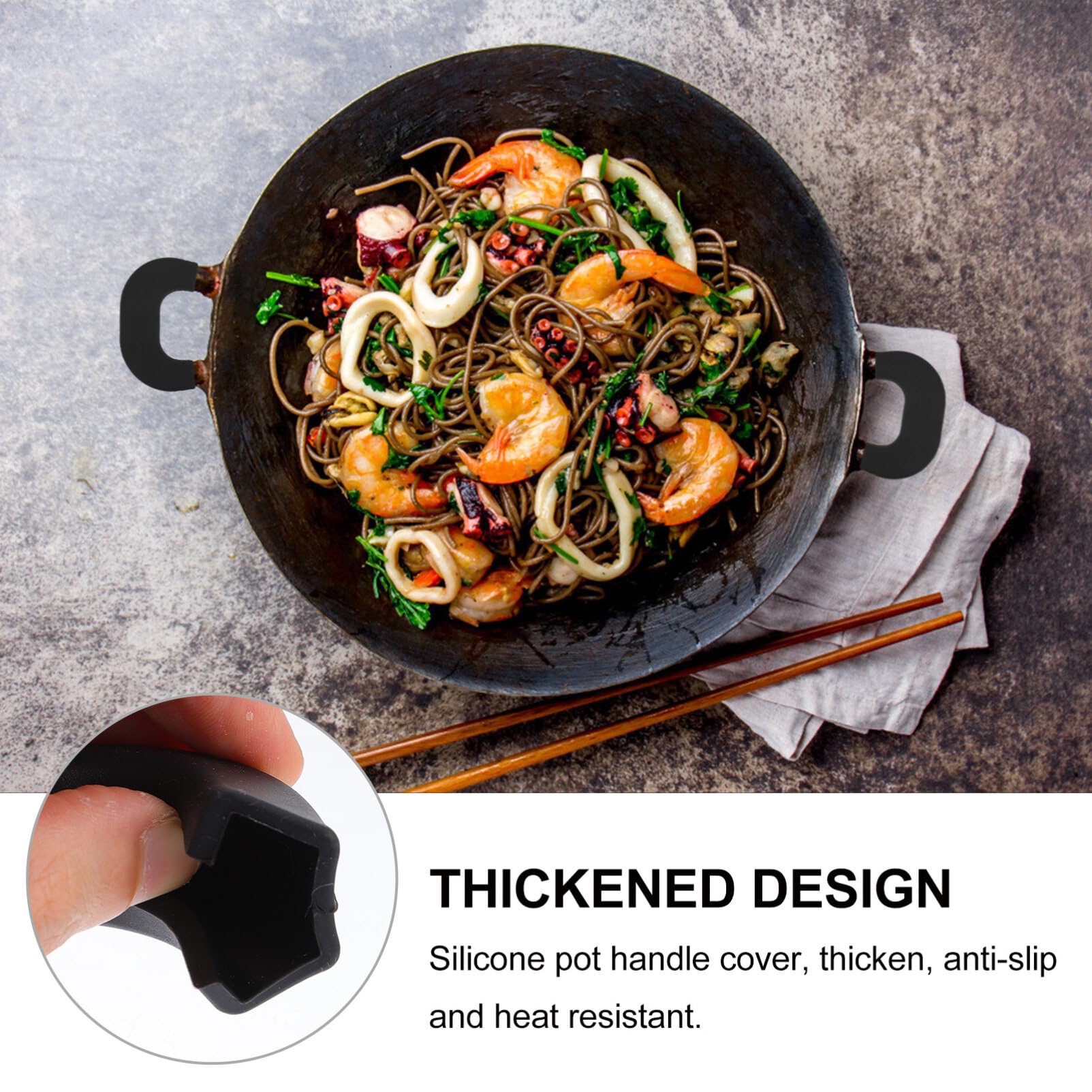 4Pcs Silicone - Scald Hot Handle Protectors Silicone Pot Holder Sleeve Cast Iron Skillet Handle Covers For Pans Skillets