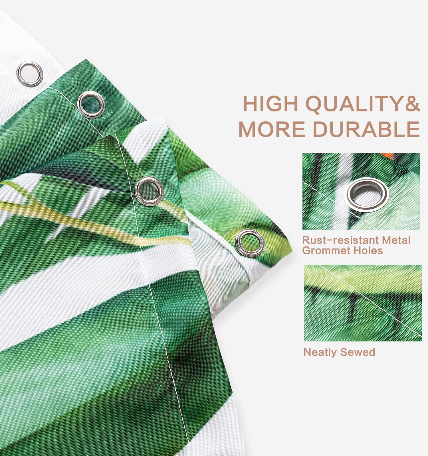 Shower Curtain Green Plants, Hummingbird Shower Curatin Waterproof Polyester Quick-Drying Shower Curtain Set For Bathroom 72X72