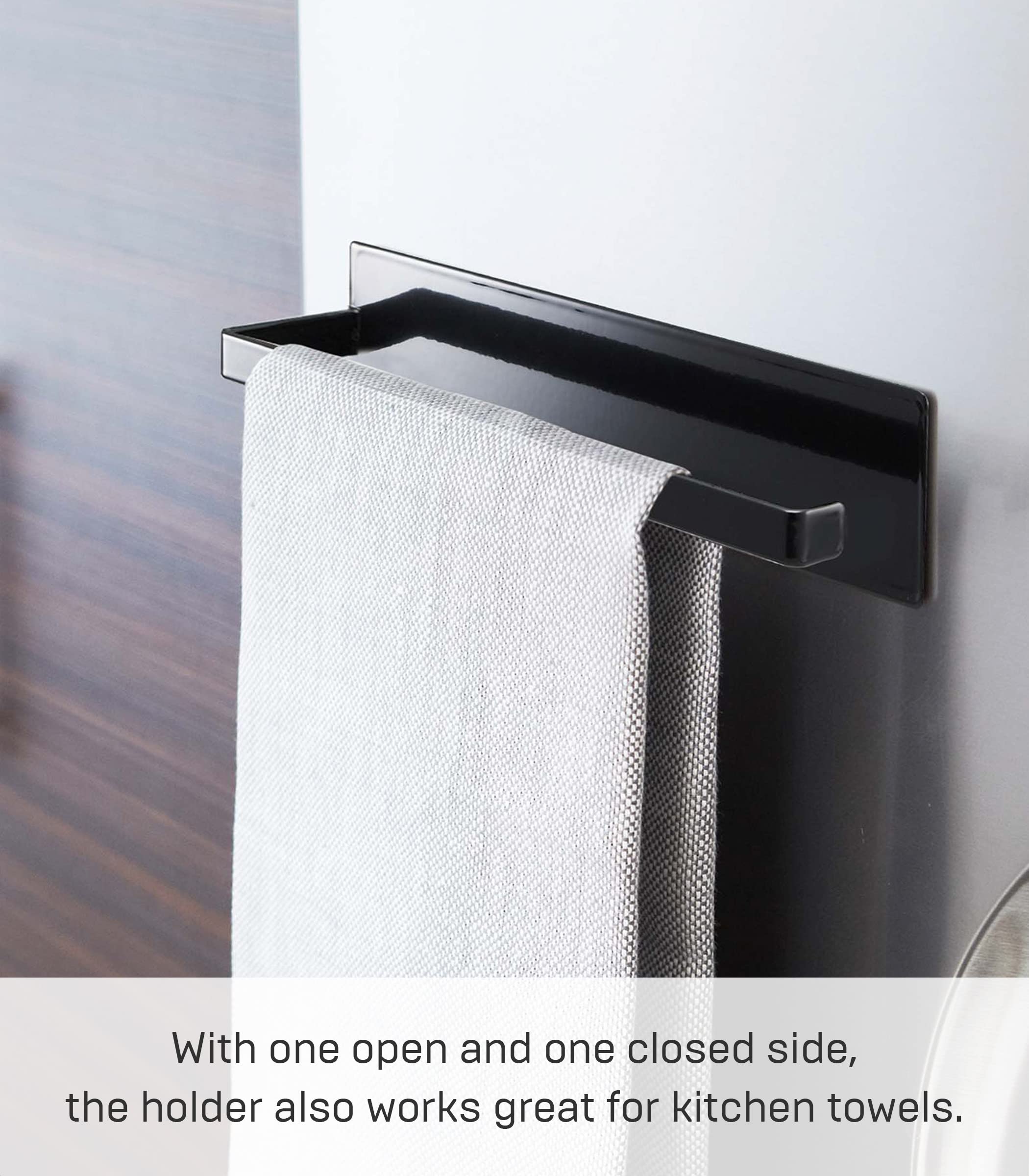 Yamazaki Home Magnetic Paper Holder Metal Roll Dispenser, Vertical Or Horizontal Mounted Kitchen Towel Rack | Steel, One Size, B