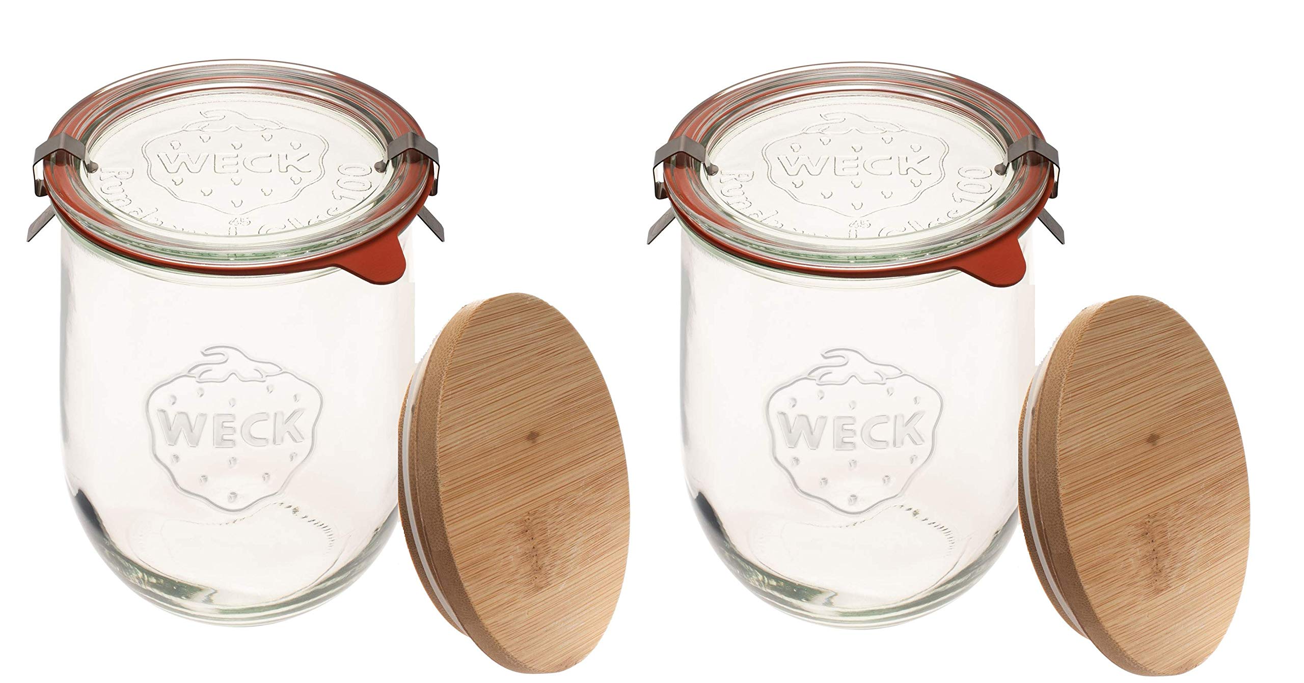 Weck Jars - 33.8 fl. oz Weck Tulip Jars 1 Liter - Sour Dough Starter Jars - Large Glass Jars for Sourdough Suitable for Canning 