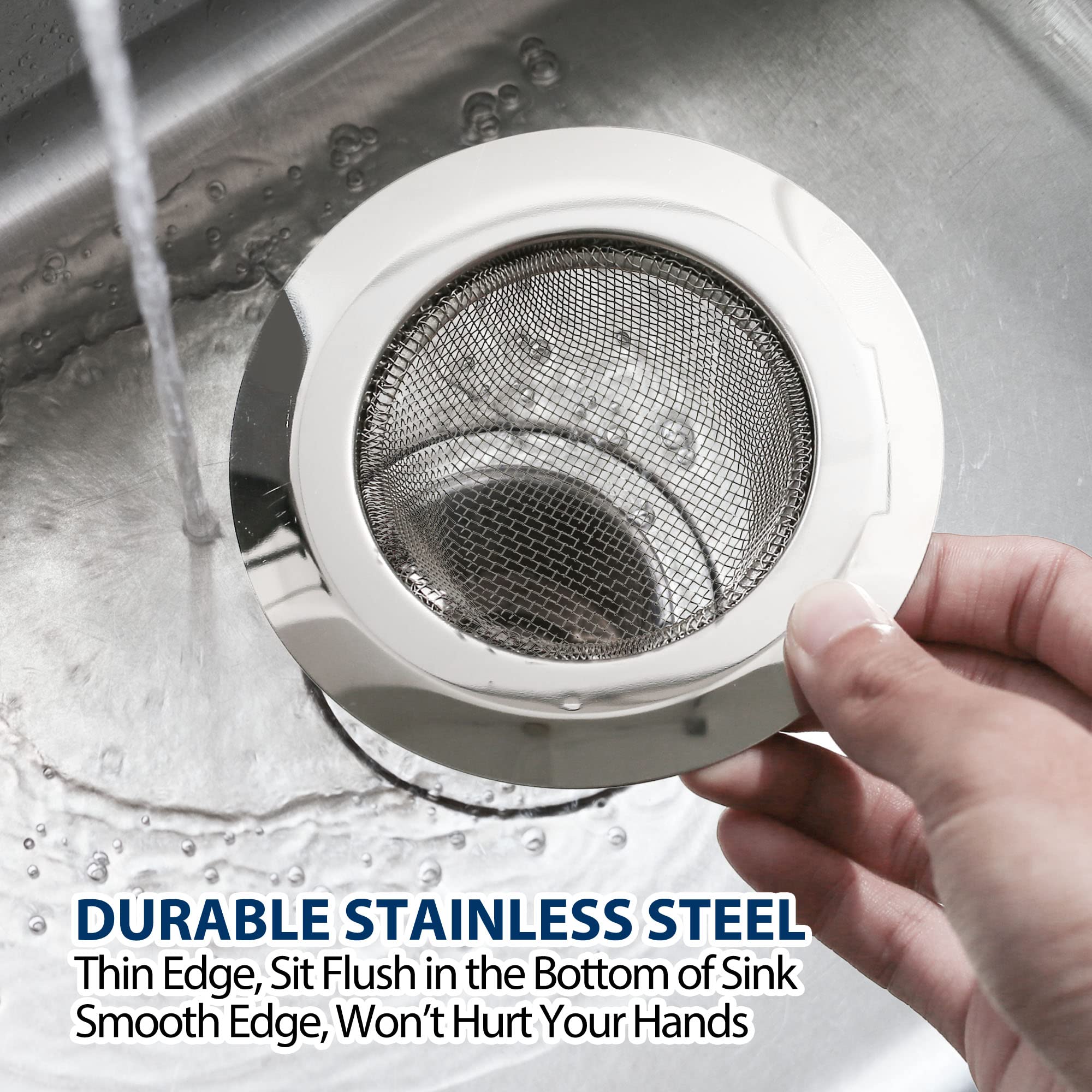 LotFancy Bathroom Sink Strainer  Pack of 30  2.75'' Top Shower Drain Strainer  Stainless Steel Hair Catcher for Lavatory  Balcony  Laundry Room  Garage  Utility Sinks