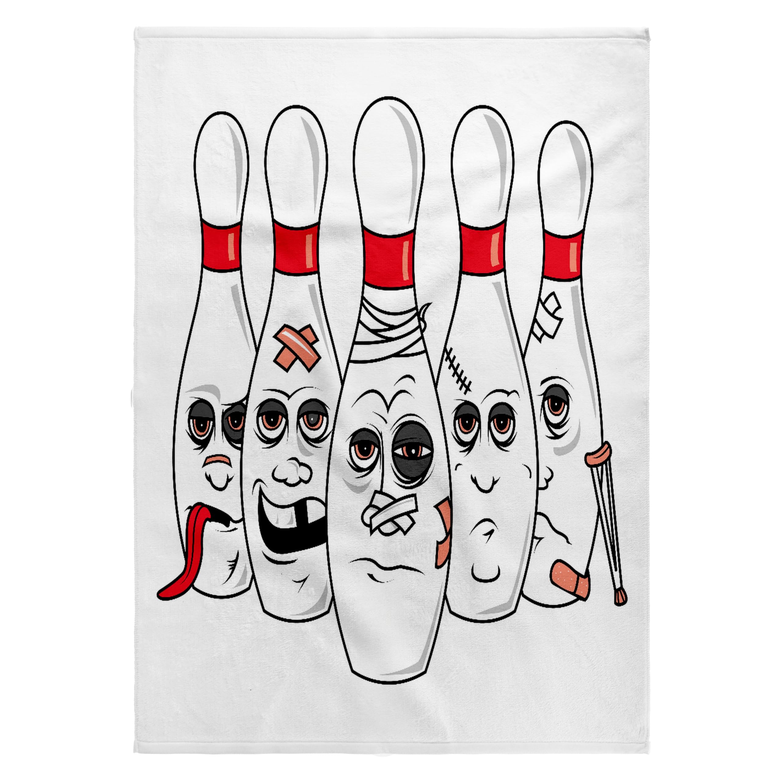 3Drose Funny Busted Up Injured Bowling Pins Cartoon Sports Design - Towels (Twl-116311-2)