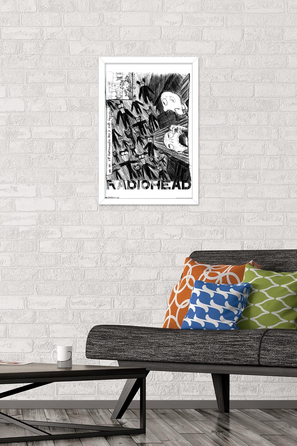 Trends International Radiohead - Scribble Wall Poster, 14.725'' X 22.375'', White Framed Version