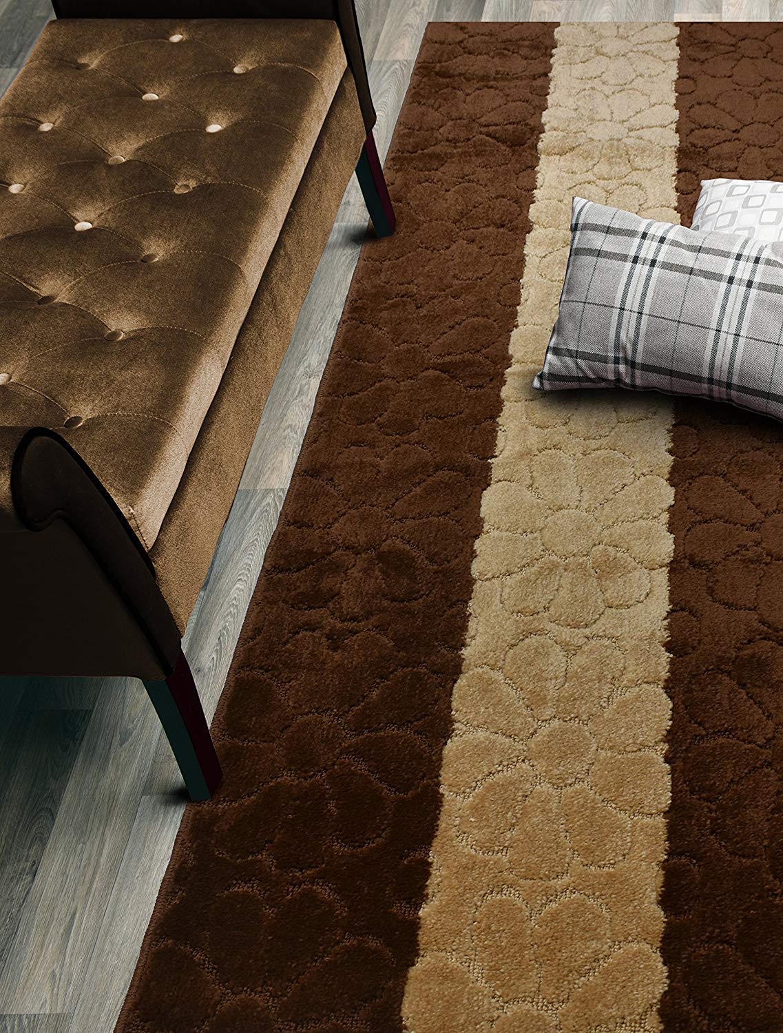 ORFA HOME Custom Size Hallway Runner Rug, Slip Resistant, 26 Inch Wide X Your Choice of Length, Daisy Brown, 26 Inch X 23 feet