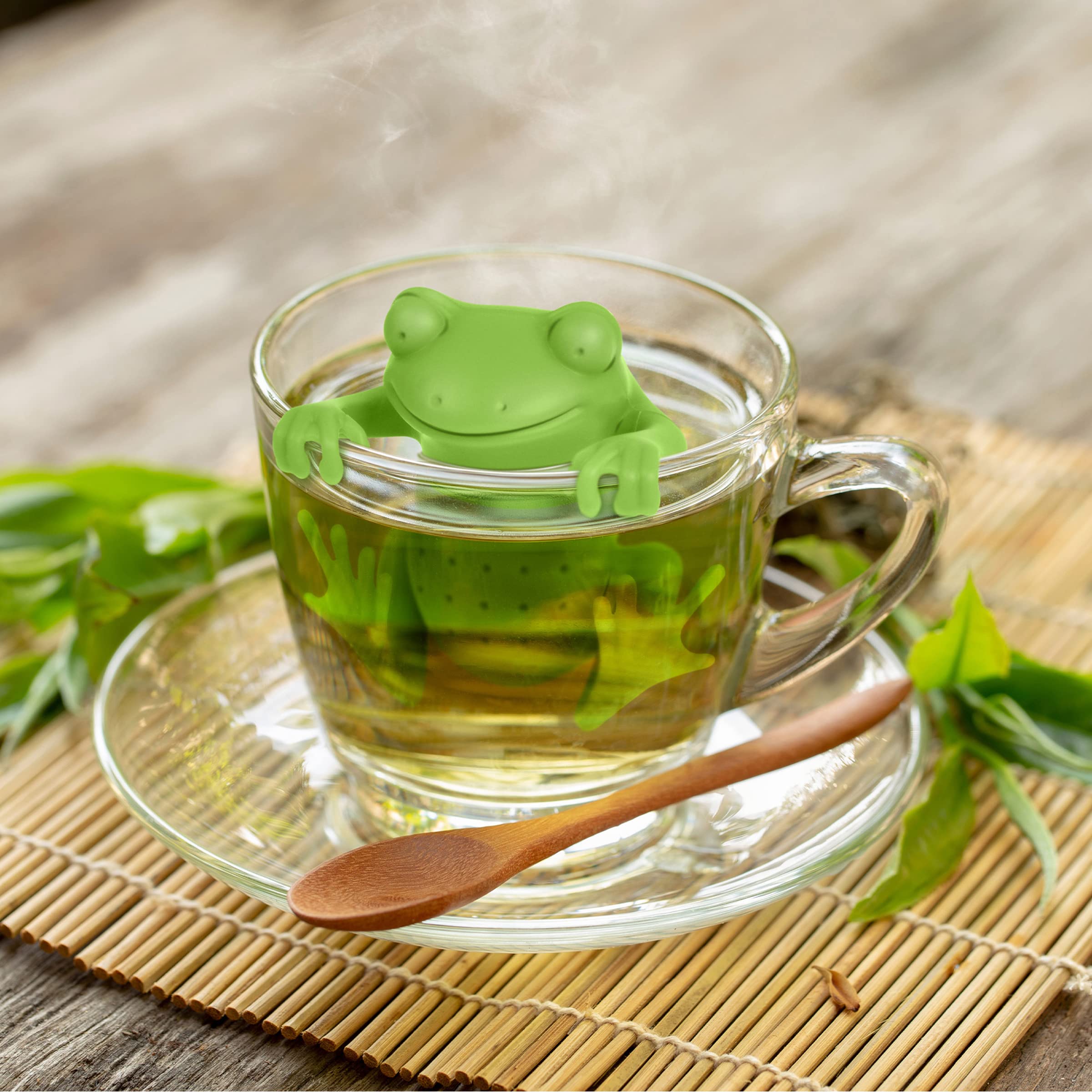 Genuine Fred Tea Frog, Silicone Tea Infuser, Green