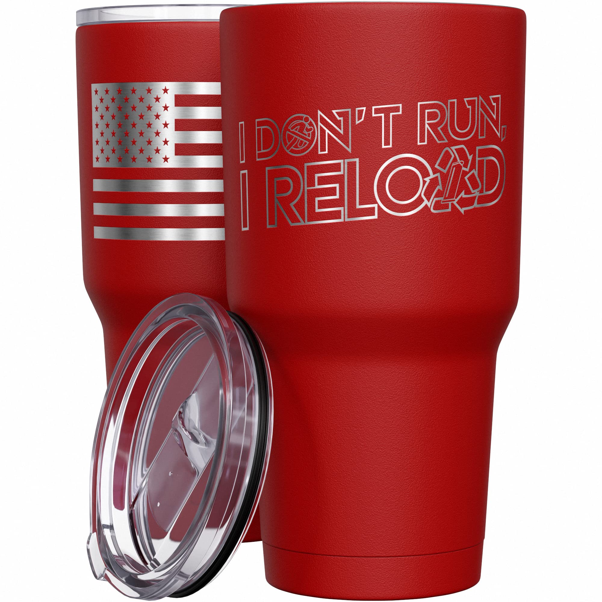 We The People Holsters - I Don'T Run - Coffee Tumbler - American Flag Coffee Travel Mug - Engraved Tumbler - Double Insulated Tu