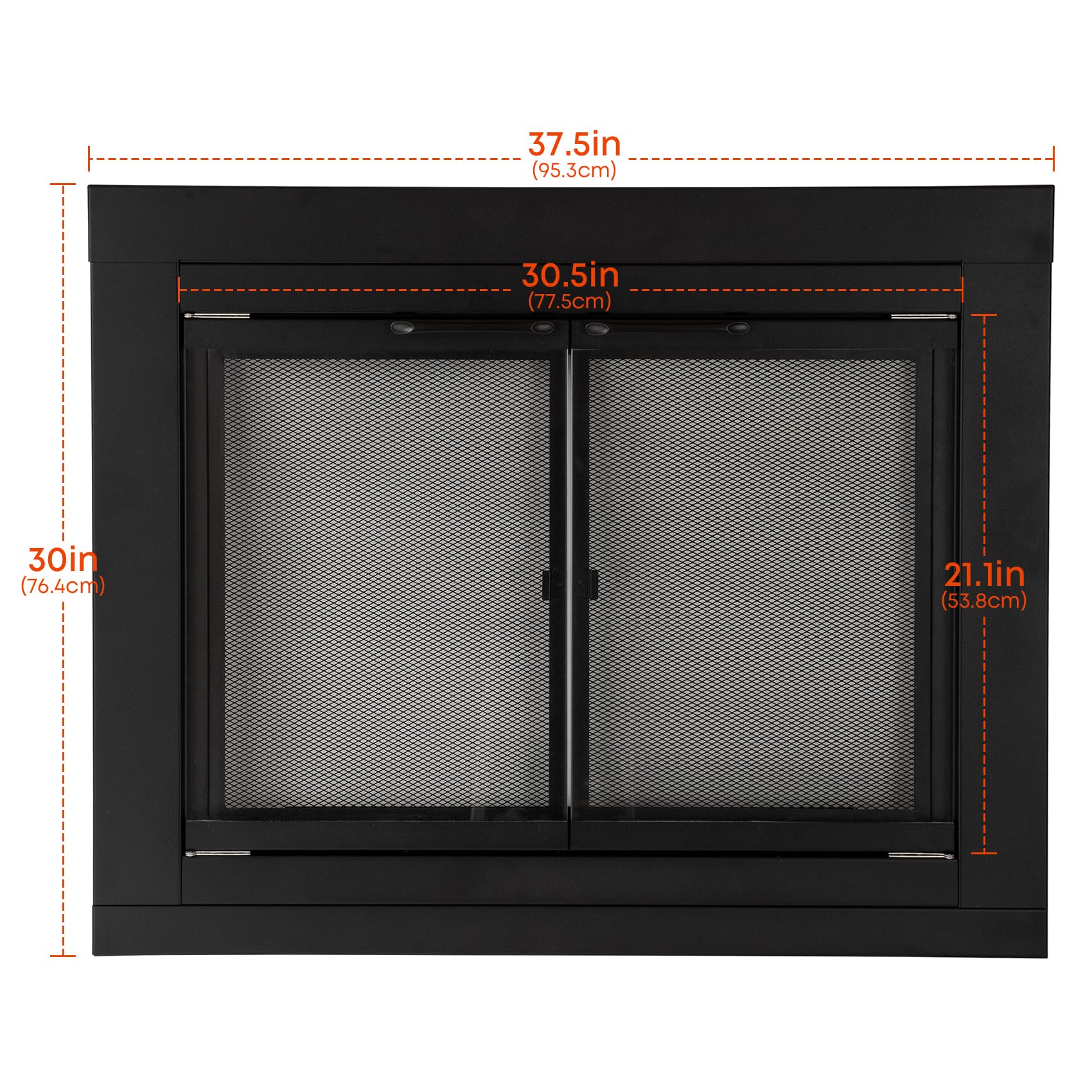 Stanbroil Fireplace Glass Cabinet-Style Door, Black Finish, Small, Decorative Fireplace Screen Door For Fireplace Accessories