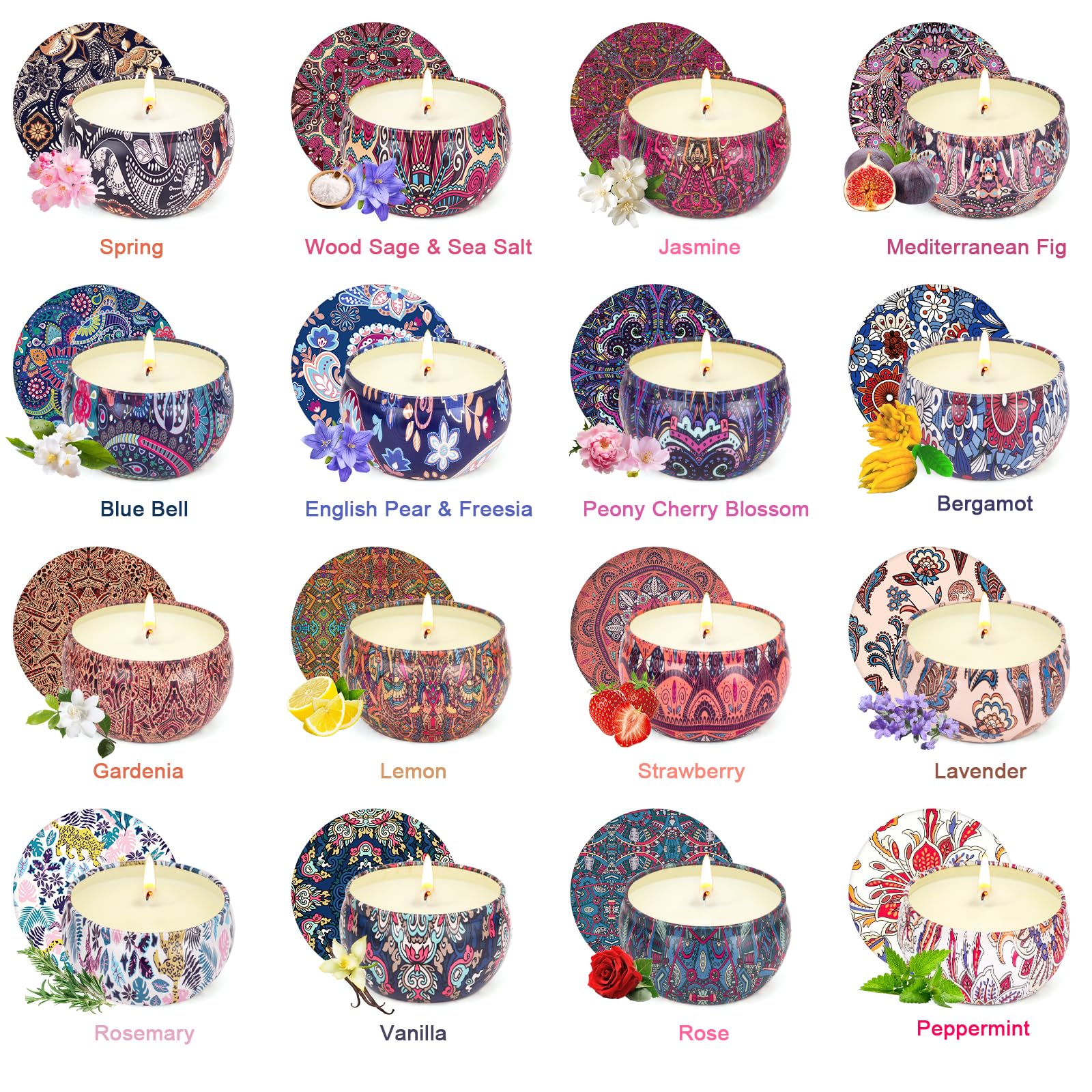 16 Pack Scented Candles Gifts Set for Women, Aromatherapy Candles Pack Soy Wax Candle for Christmas, Bridesmaid, Birthday, Valen