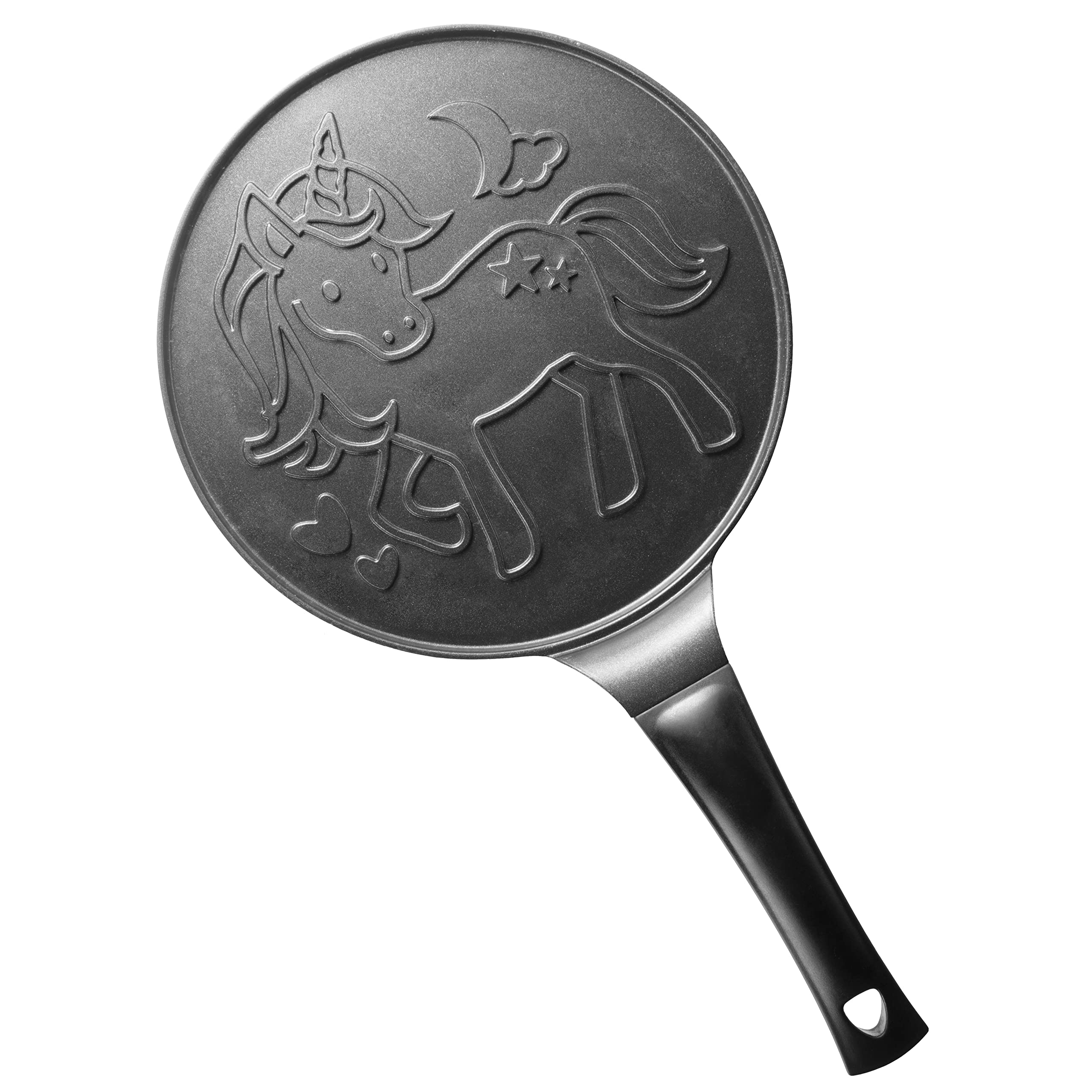 Cucinapro Large 10'' Unicorn Pancake Pan - Nonstick Skillet With Set Of 6 Edible Food Markers For Decorating Pancakes, Aluminum,