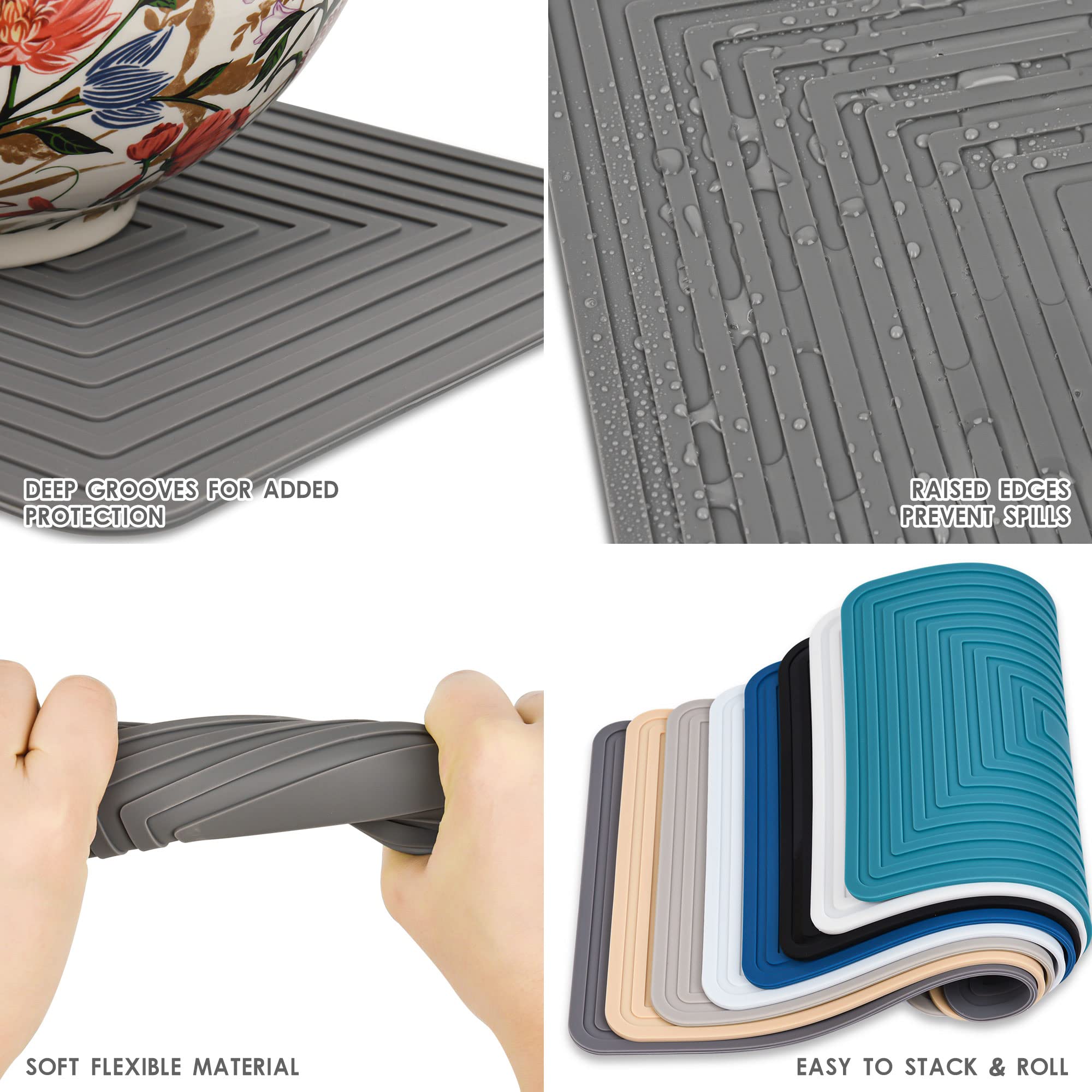 Spuvgvc Silicone Trivets For Hot Pots And Pans-Trivets For Hot Dishes-Heat Resistant Mat For Countertops, Kitchen Small Dish Dry