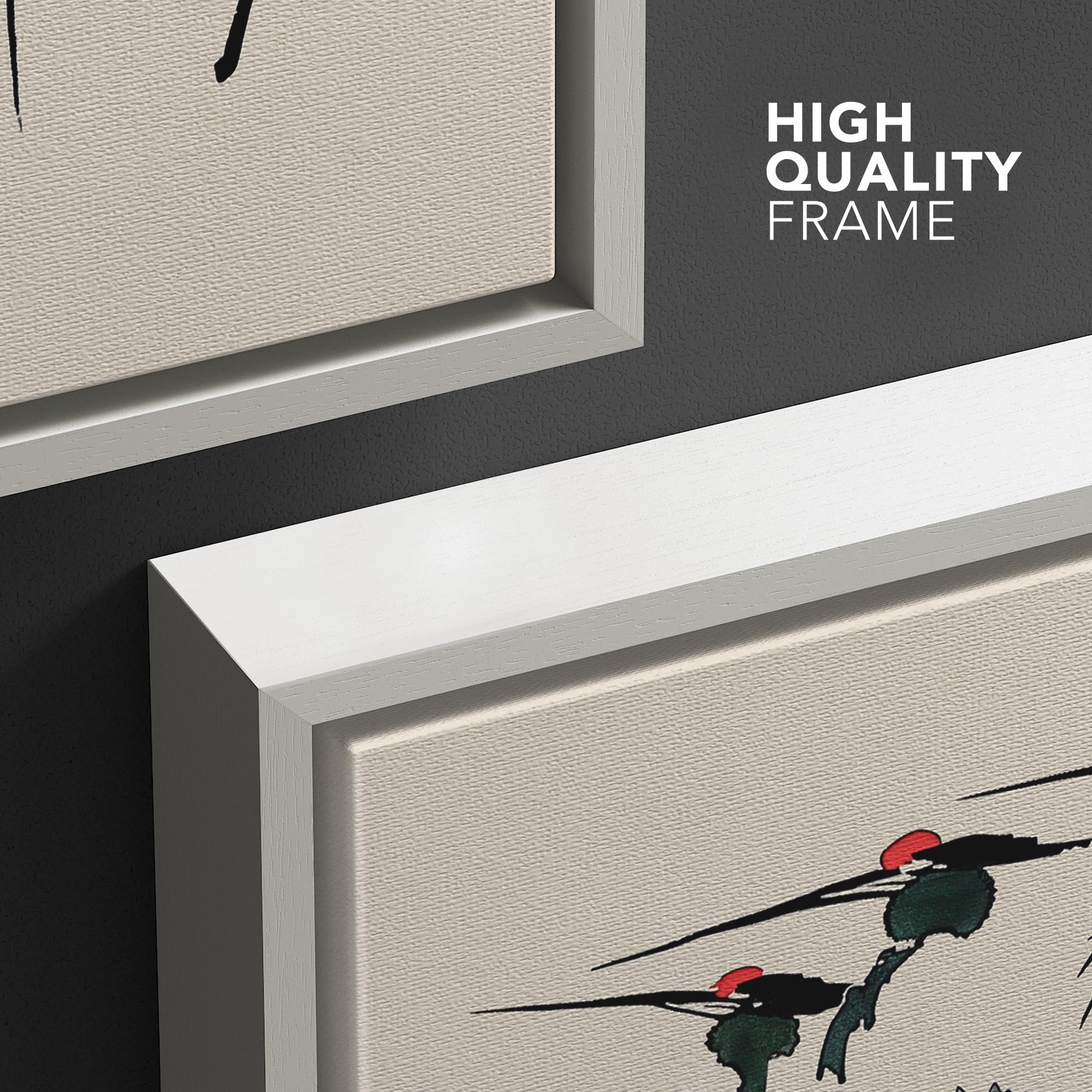 Wall26 Framed Canvas Print Wall Art Serene Crane Gathering Traditional Japanese Red-Crowned Cranes Illustrations Modern Art Rust