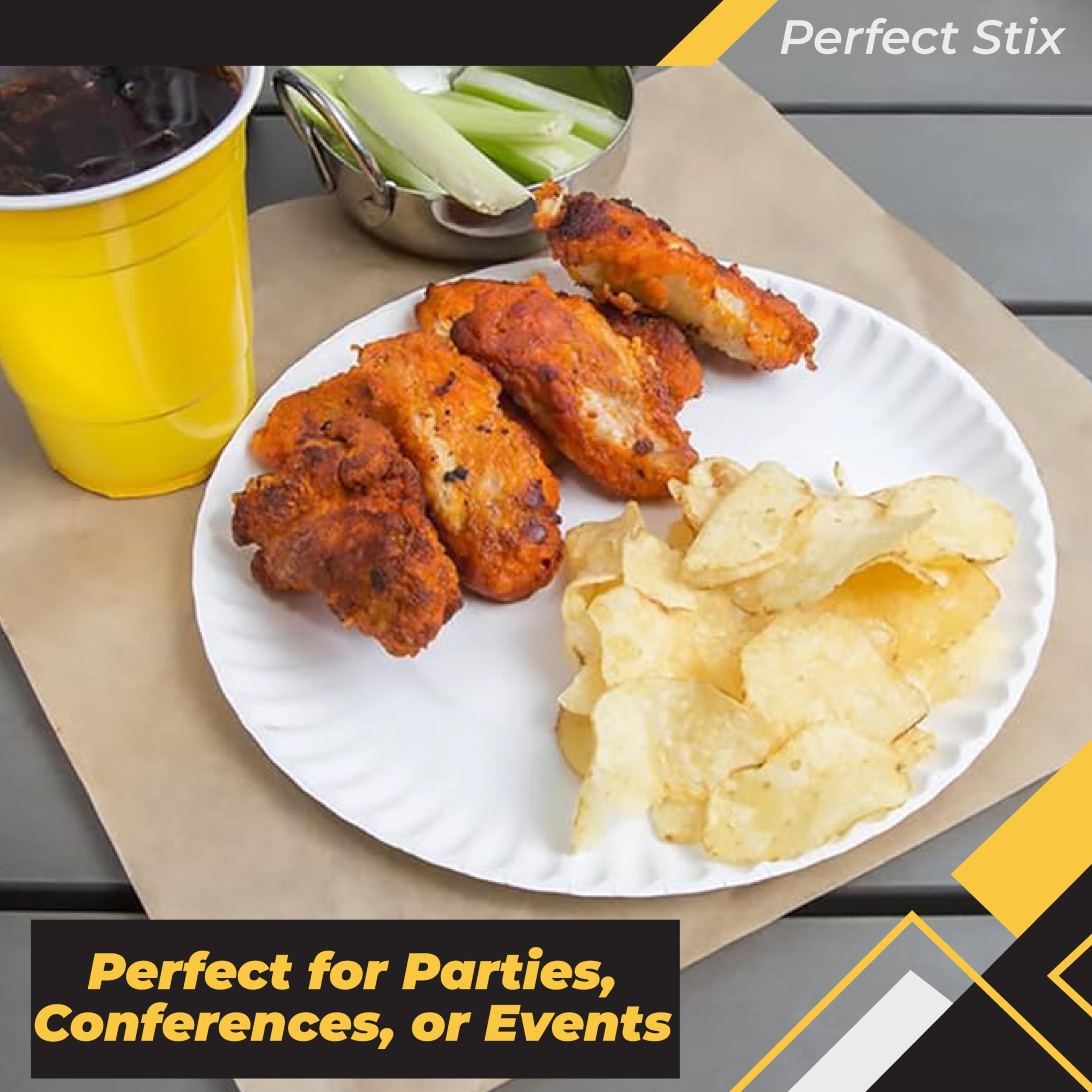 Perfect Stix White Paper Plate, 9 Paper Plate 9-500 (Pack Of 500)