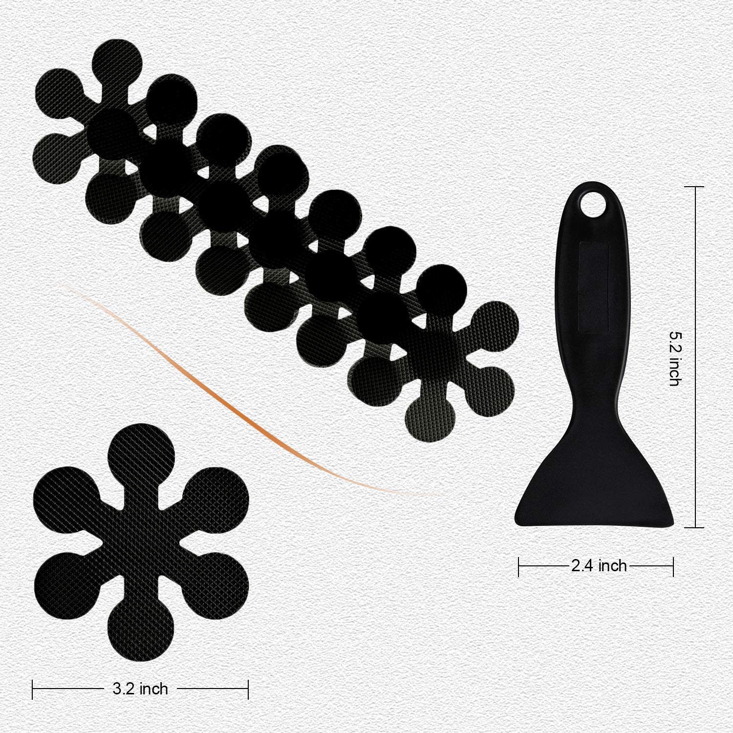 Secopad Bathtub Stickers Non-Slip  Safety Shower Treads Adhesive Appliques with Premium Scraper