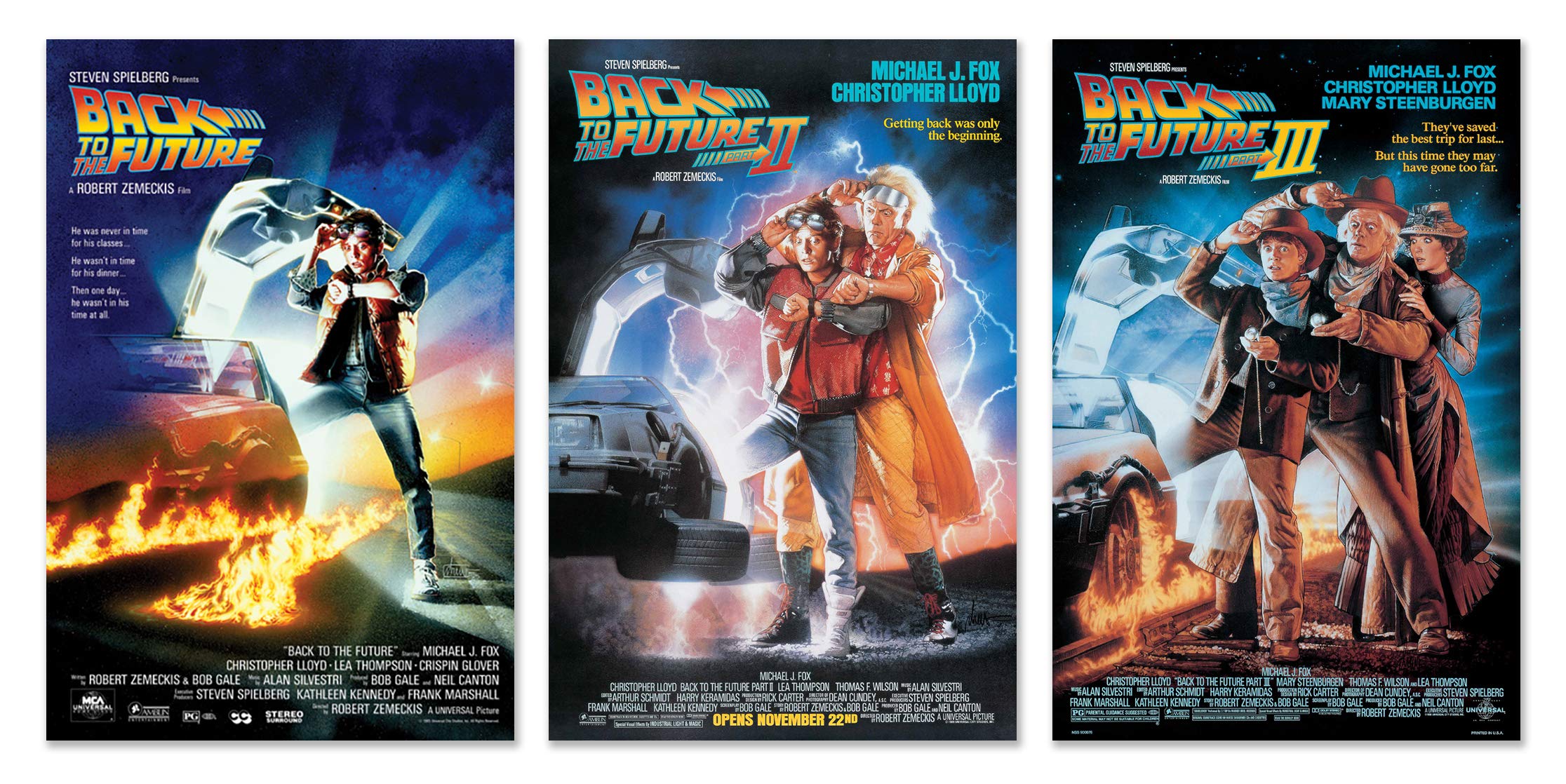 Poster Stop Online Back To The Future I, Ii, Iii - Movie Poster Set (3 Full Size Movie Posters) (Size 27'' X 40'' Each)