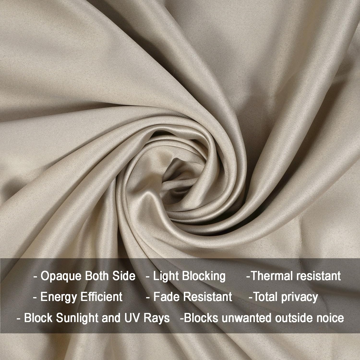 HOMEMONDE Solid 70% Blackout Curtains Door 7 Feet - Thermal Insulated, Heavy Blackouts, Room Darkening, 84 Inches - Beige, Opaqu