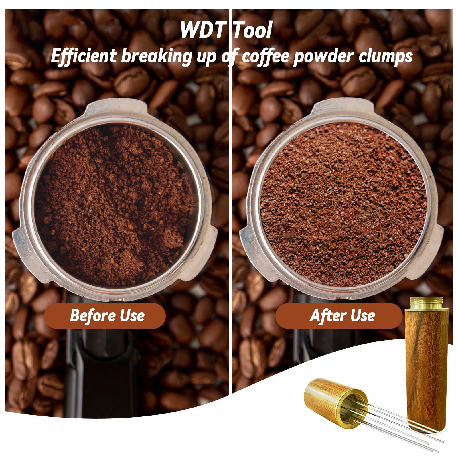Hahago Coffee Espresso Tamper 51Mm With Wdt Tool Calibrated Spring Loaded, Coffee Press With Silicone Mat, 100% Flat Stainless S