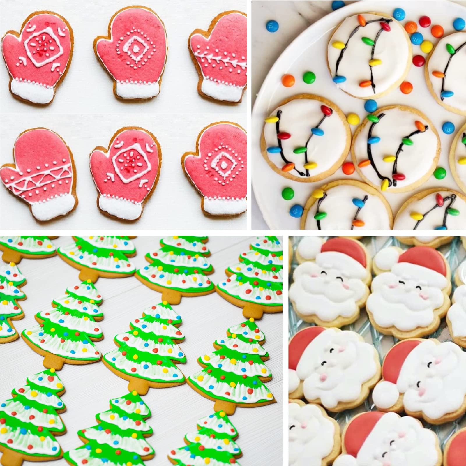 Job Jol Christmas Cookie Cutters 10 Pcs, 3'' To 3.5'', Santa Face, Gingerbread Man, House, Christmas Tree, Bell, Mitten