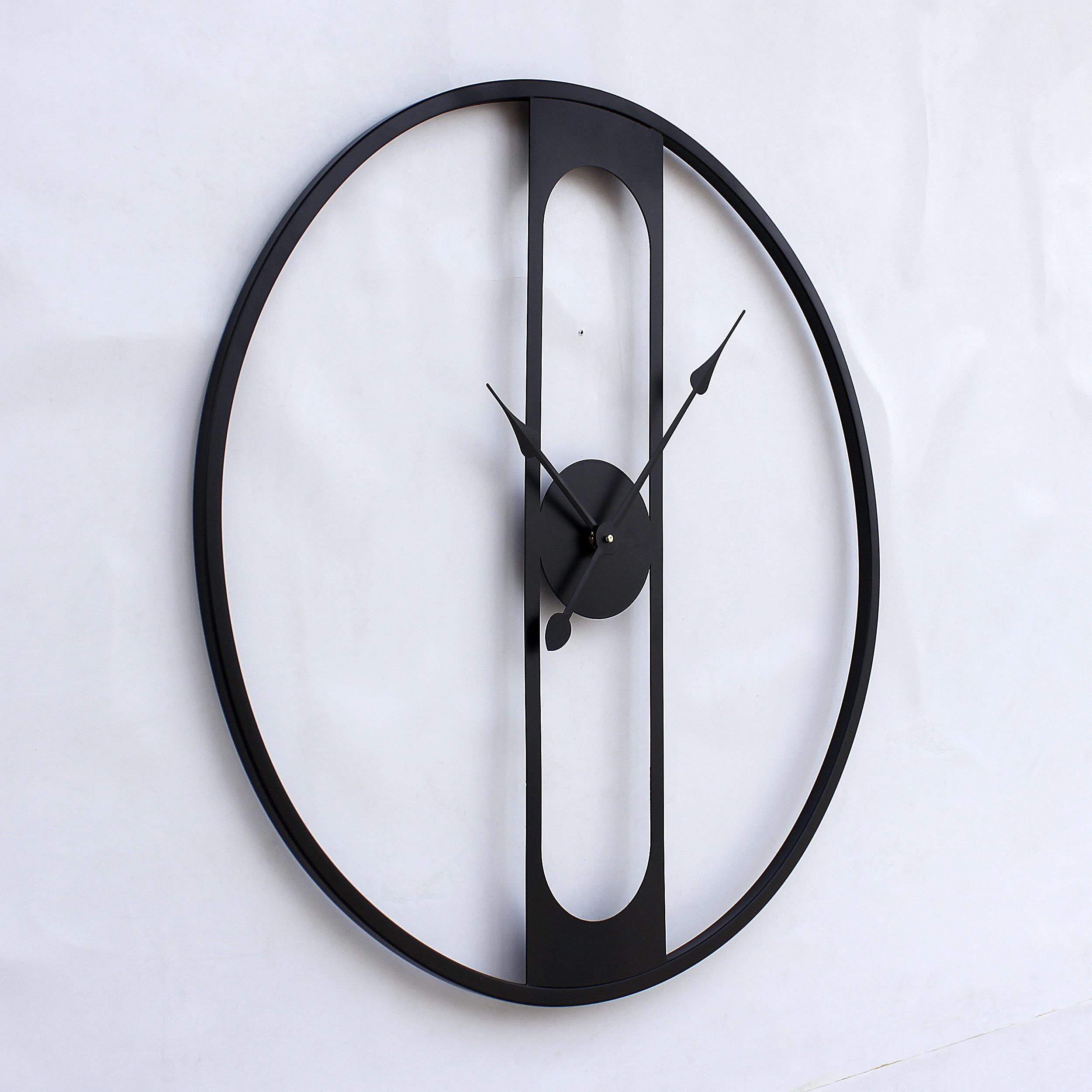 Craftter Home Decor Elegant Design Metal Analog Wall Clock | Clocks For Bedroom Living Room Hall Office Wall (24 Inch_Black)