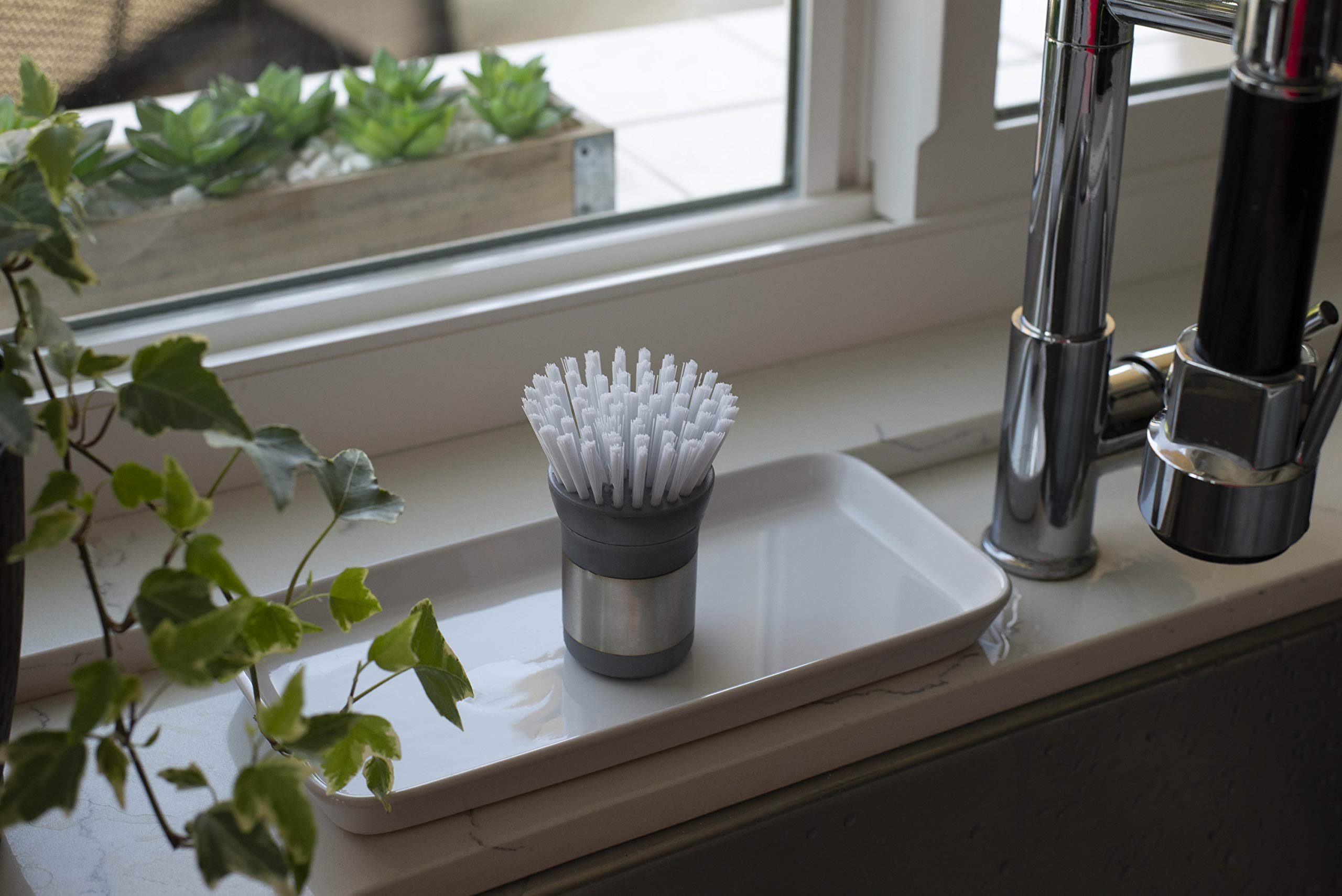 Sophisti-Clean Small Kitchen Scrubber Mini Dish Brush, 1 Pack, Gray