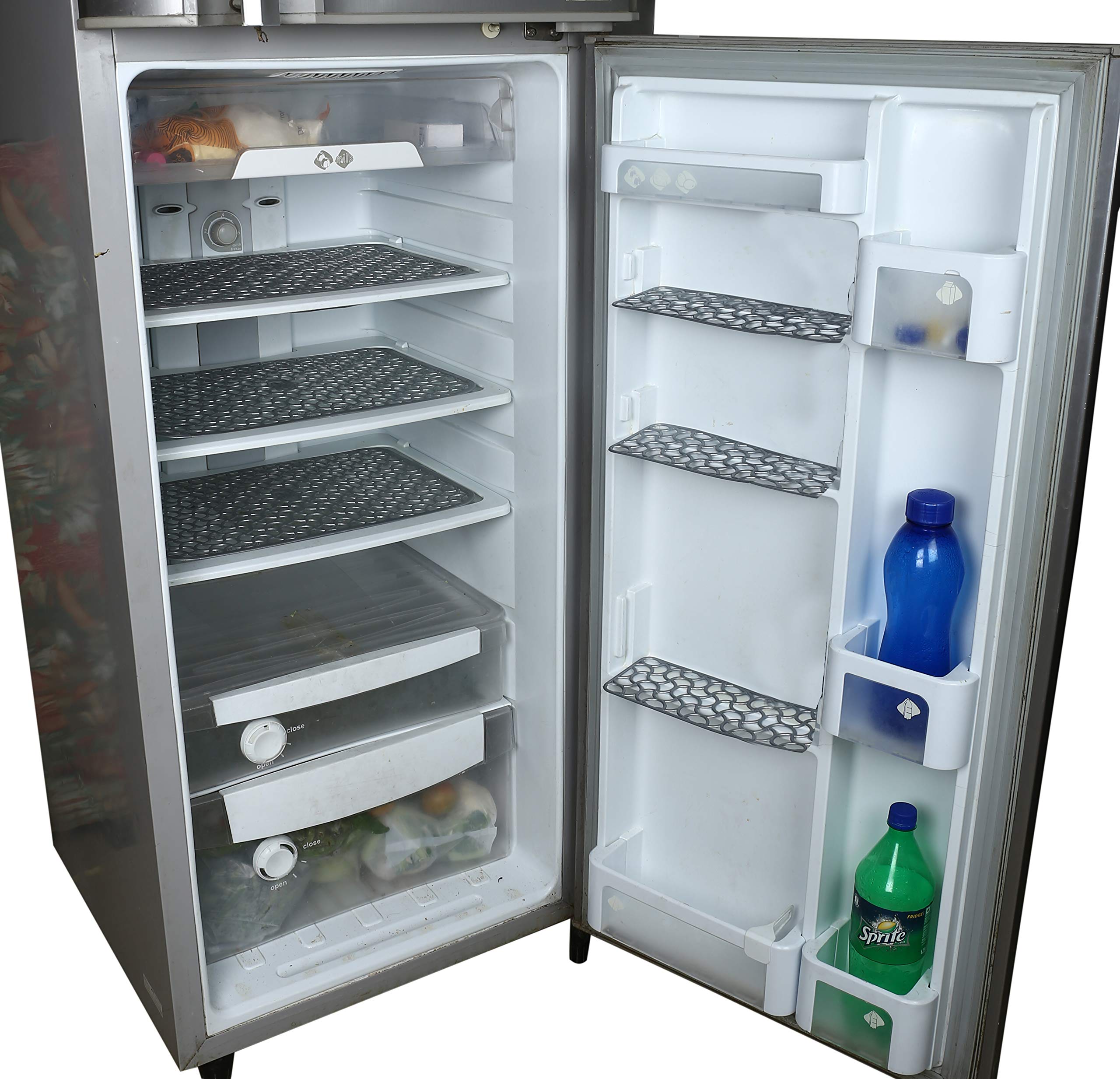 Kuber Industries Pvc Fridge Mat With Fridge Door Tray Mat 6 Pcs, Grey
