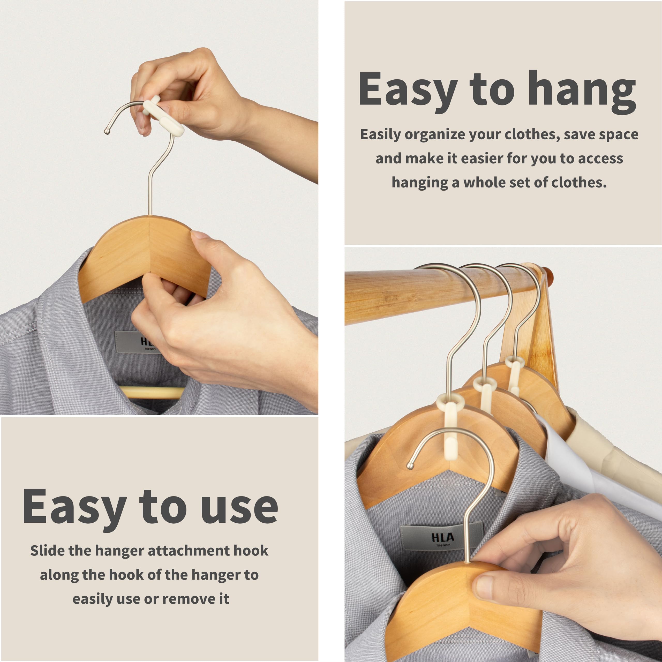 50Pcs Hanger Connector Hooks,Space Saving Hangers For Clothes. Hanger Hooks Space Saver. Closet Hanger Connector Hooks. Hangers