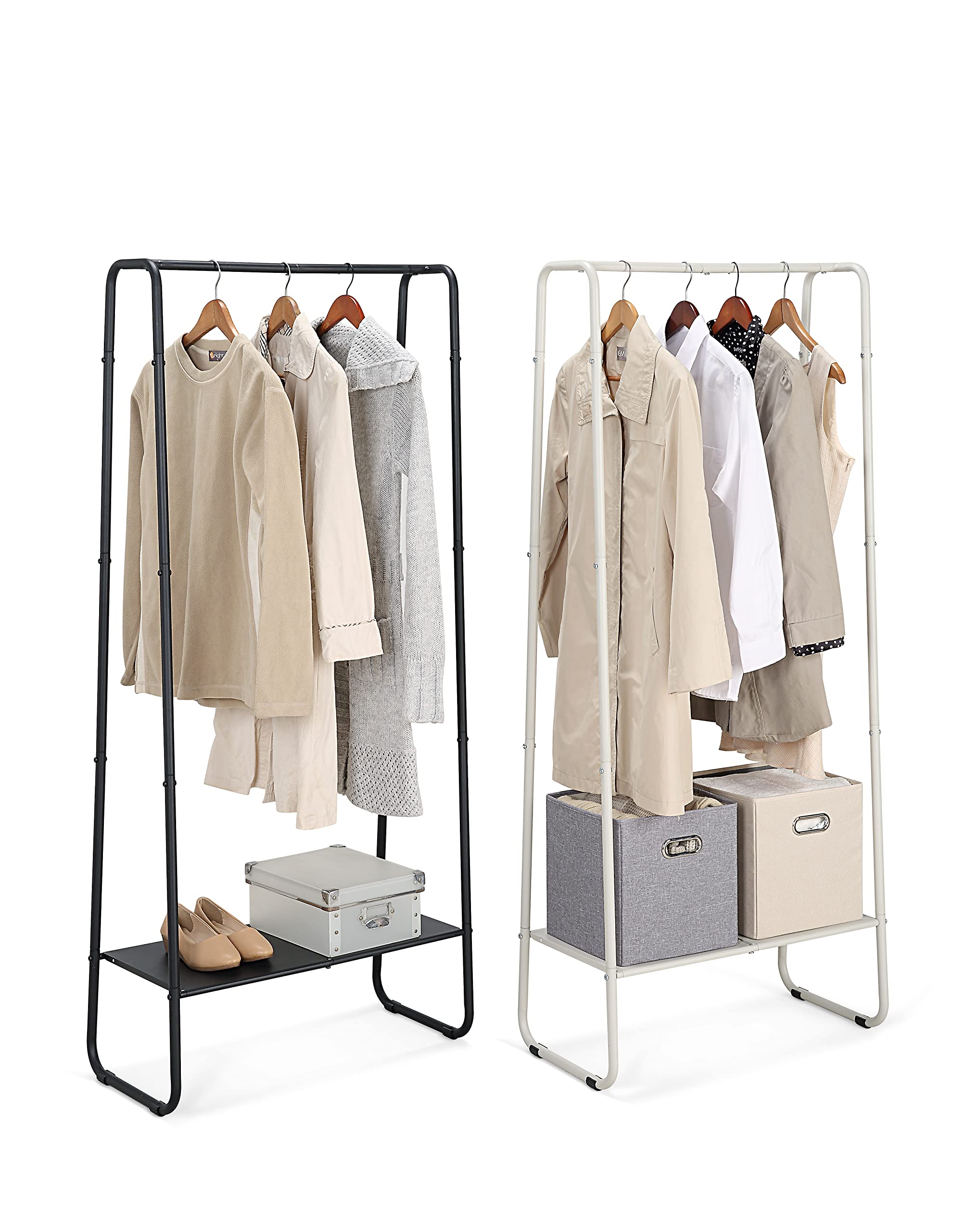 Sunnypoint Freestanding Clothes Garment Rack, Organizer Closet (Wht)