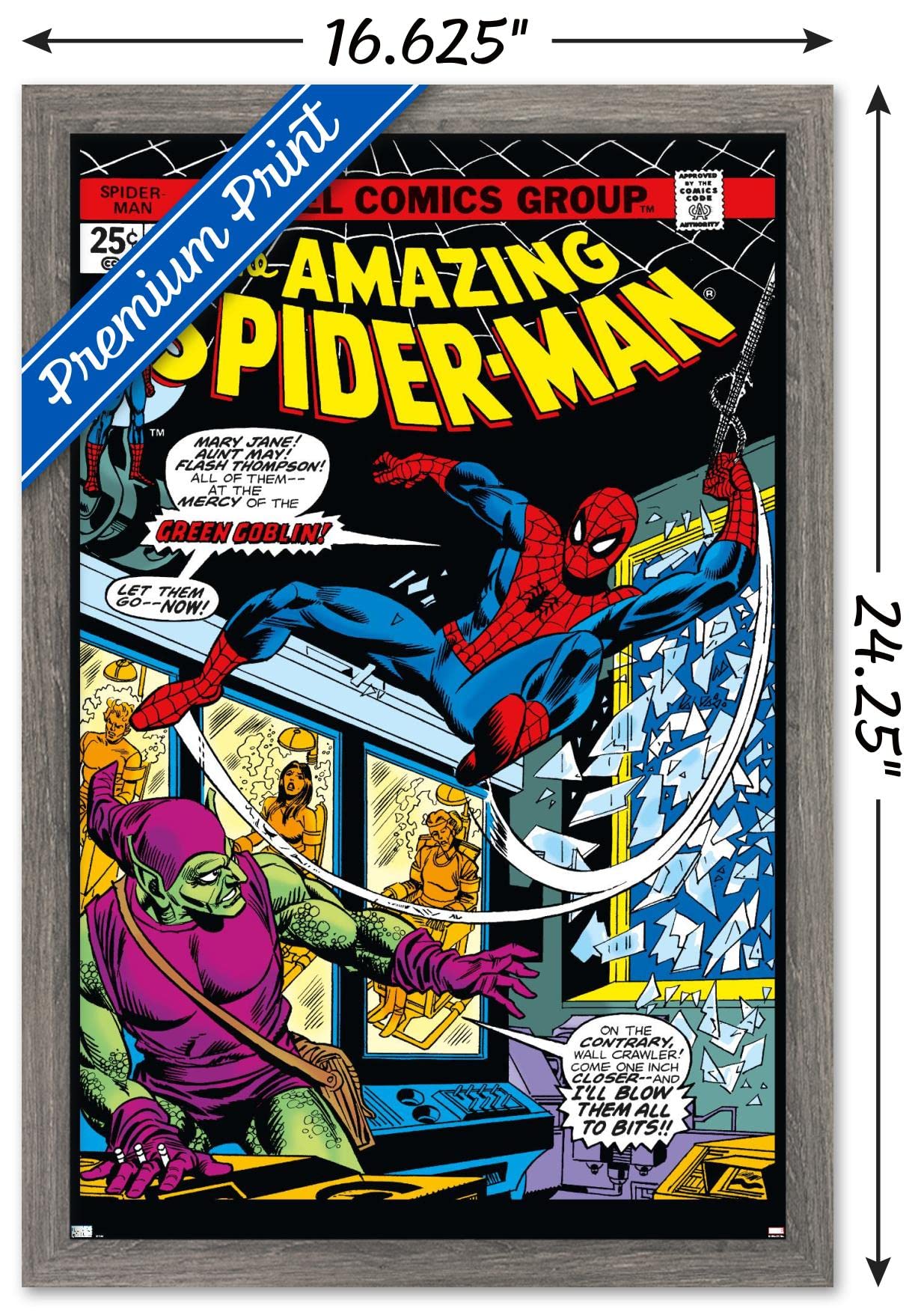 Trends International Marvel Comics - Spider-Man - Amazing Spider-Man #137 Wall Poster, 14.72'' X 22.37'', Barnwood Framed Versio