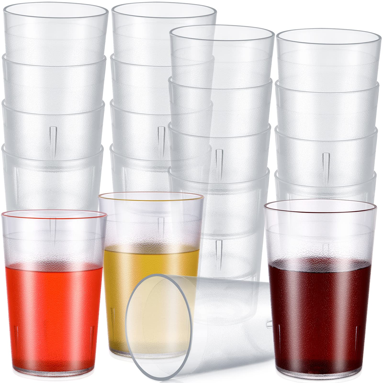 48 Pack Restaurant Grade 8Oz Clear Plastic Cup Break Resistant Drinking Glasses Are Reusable, Stackable And Shatterproof Drink T
