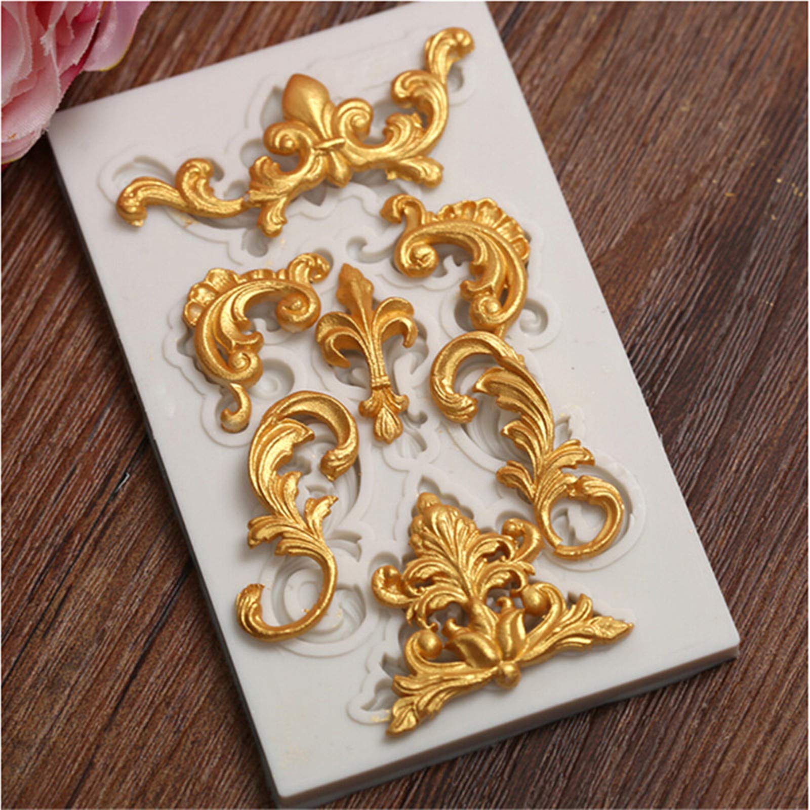 Baroque Style Roller Blind Lace Fudge Silicone Mold, Lace Mold, Cake Border Decoration, Baking Cake, Epoxy Mold