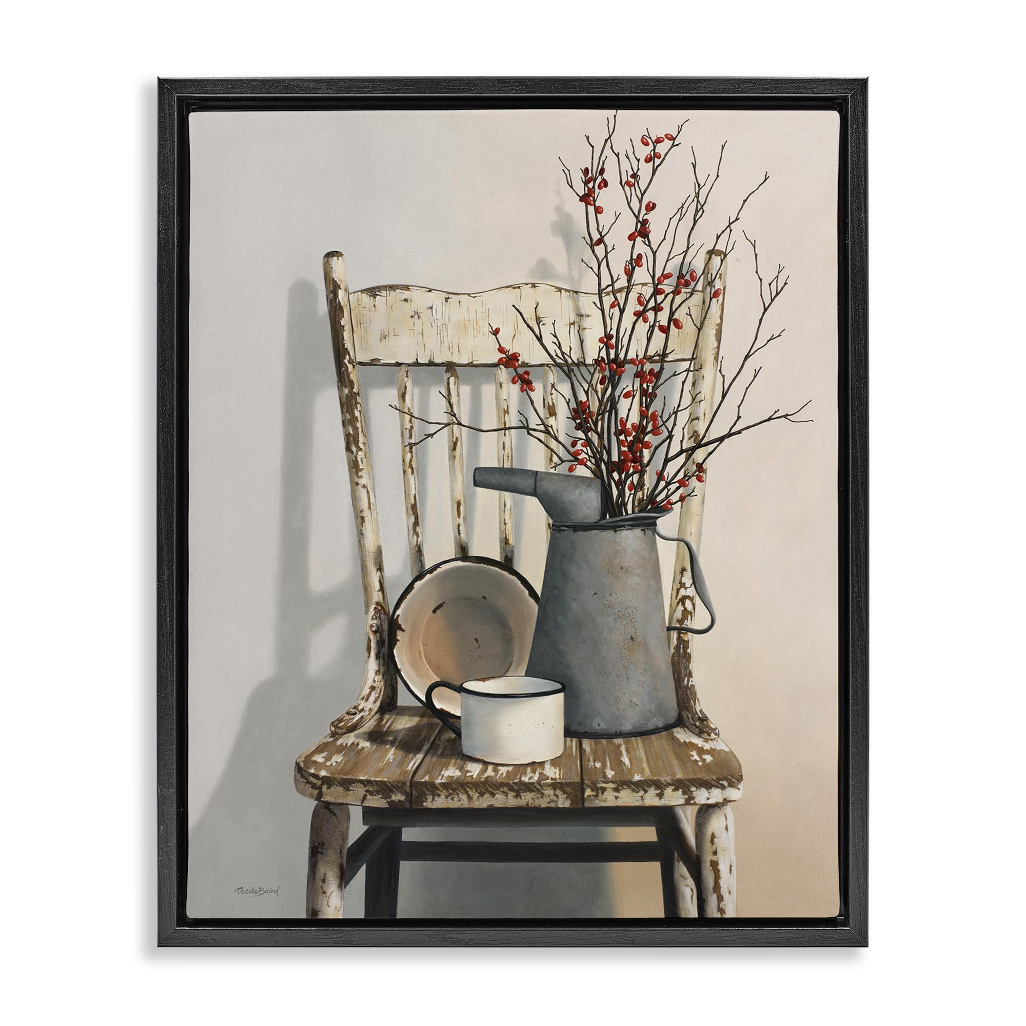 Stupell Industries Vintage Rustic Things Neutral Painting Framed Floater Canvas Wall Art Design By Cecile Baird