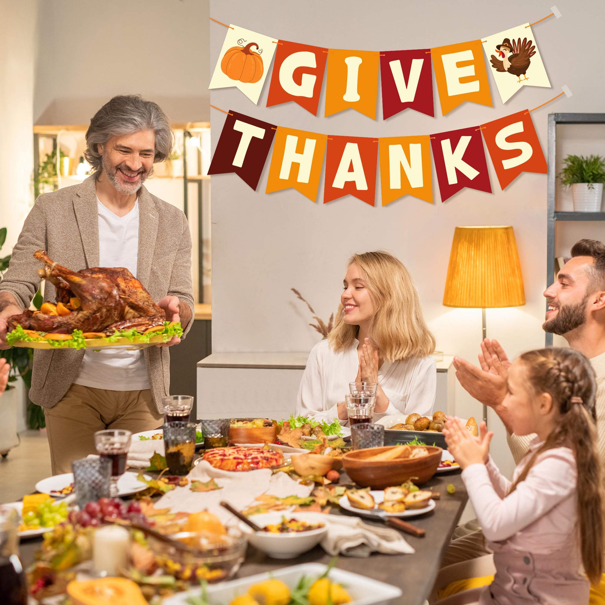 Ohome Thanksgiving Decorations - Thanksgiving Banner | Friendsgiving Party Decorations For Indoor Outdoor Outside - Thanksgiving