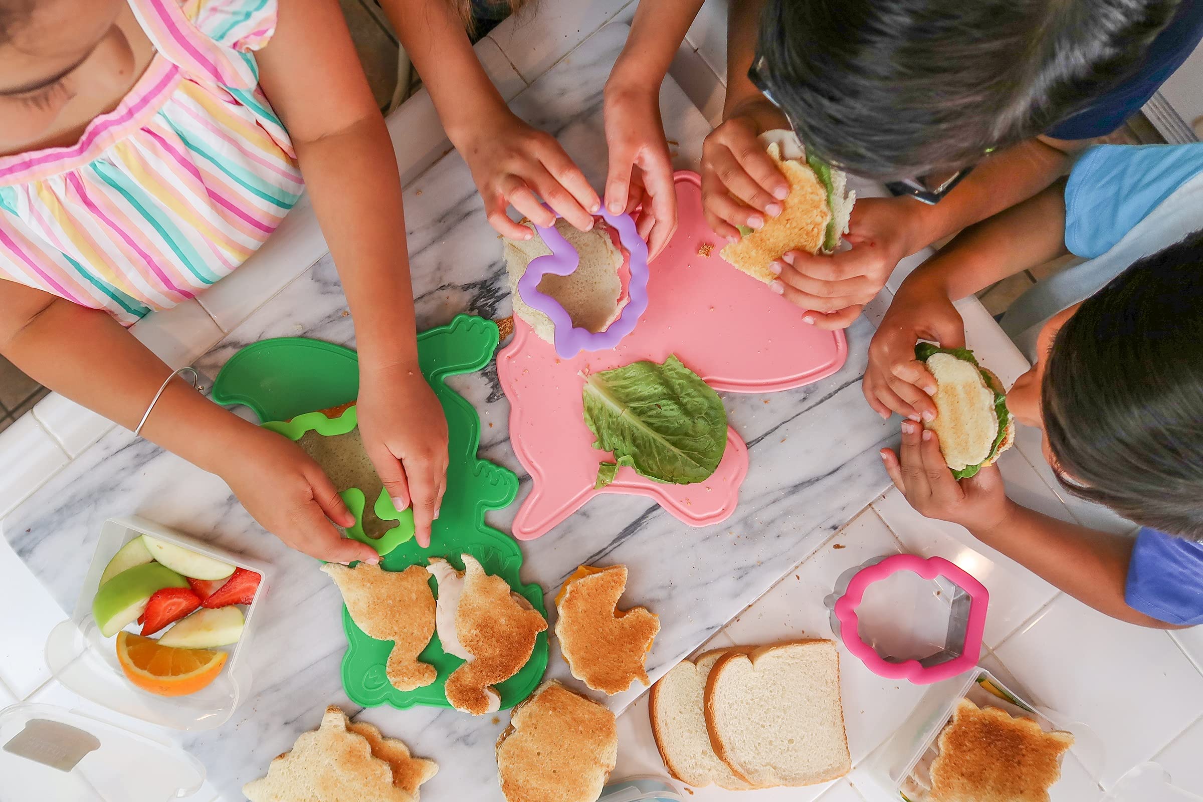 Handstand Kitchen Cupcake Shaped Sandwich Cutter And Reusable Sandwich Container Set