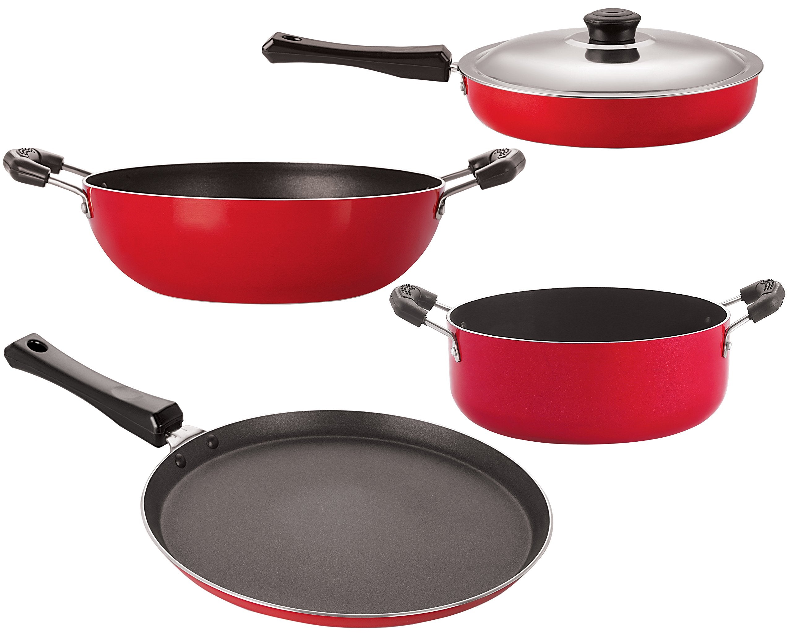 Nirlon NonStick 4 Piece Aluminium Cookware Set